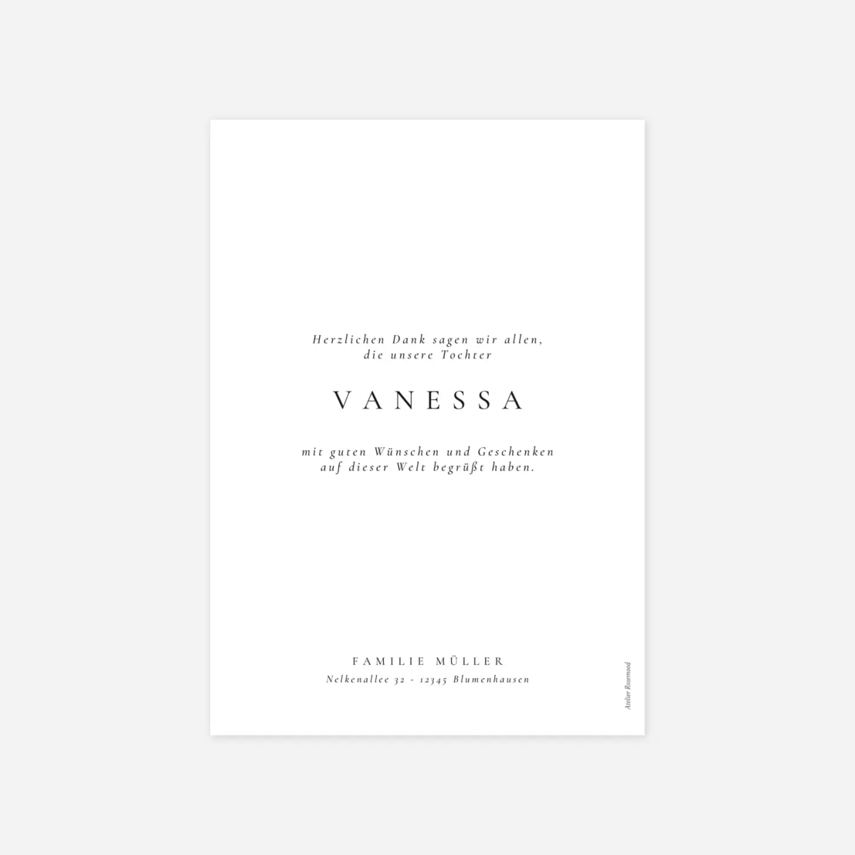 Dankeskarte Geburt Pastelltraum