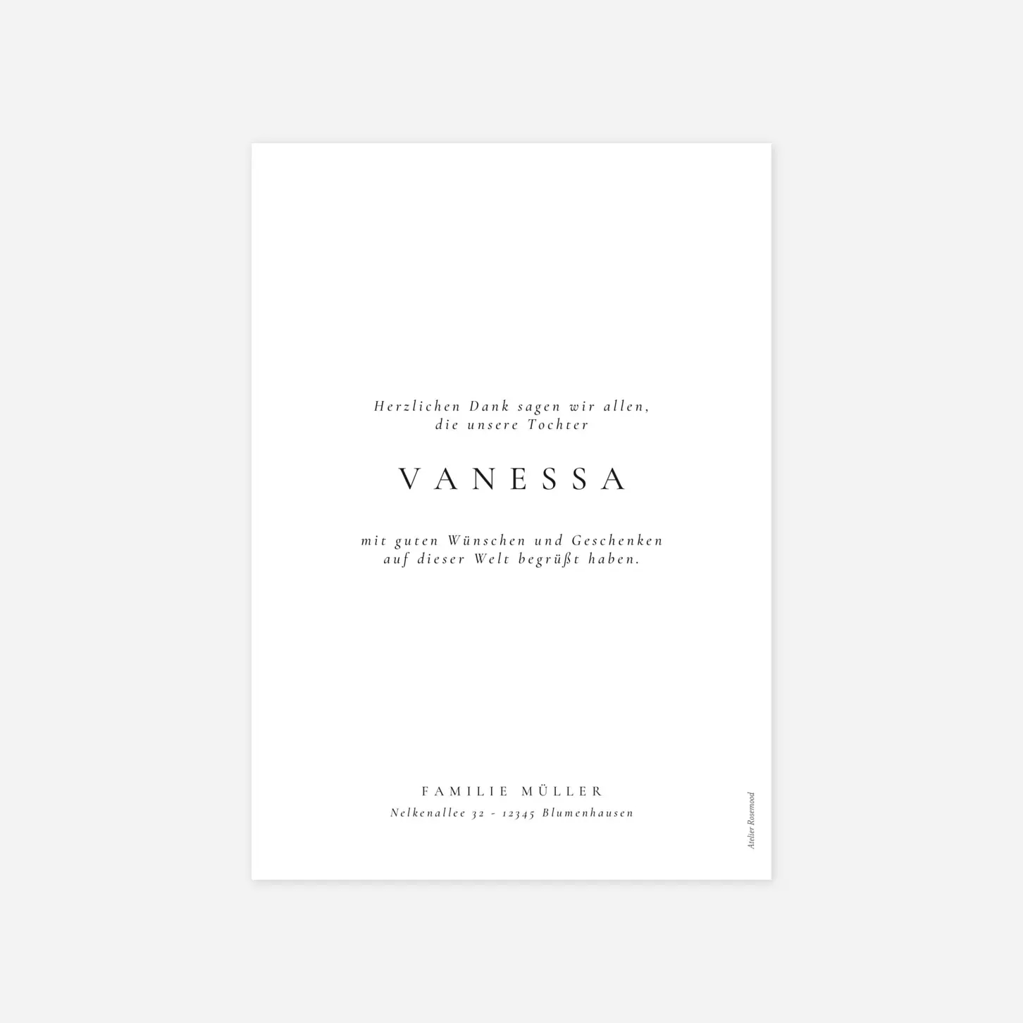 Dankeskarte Geburt Pastelltraum