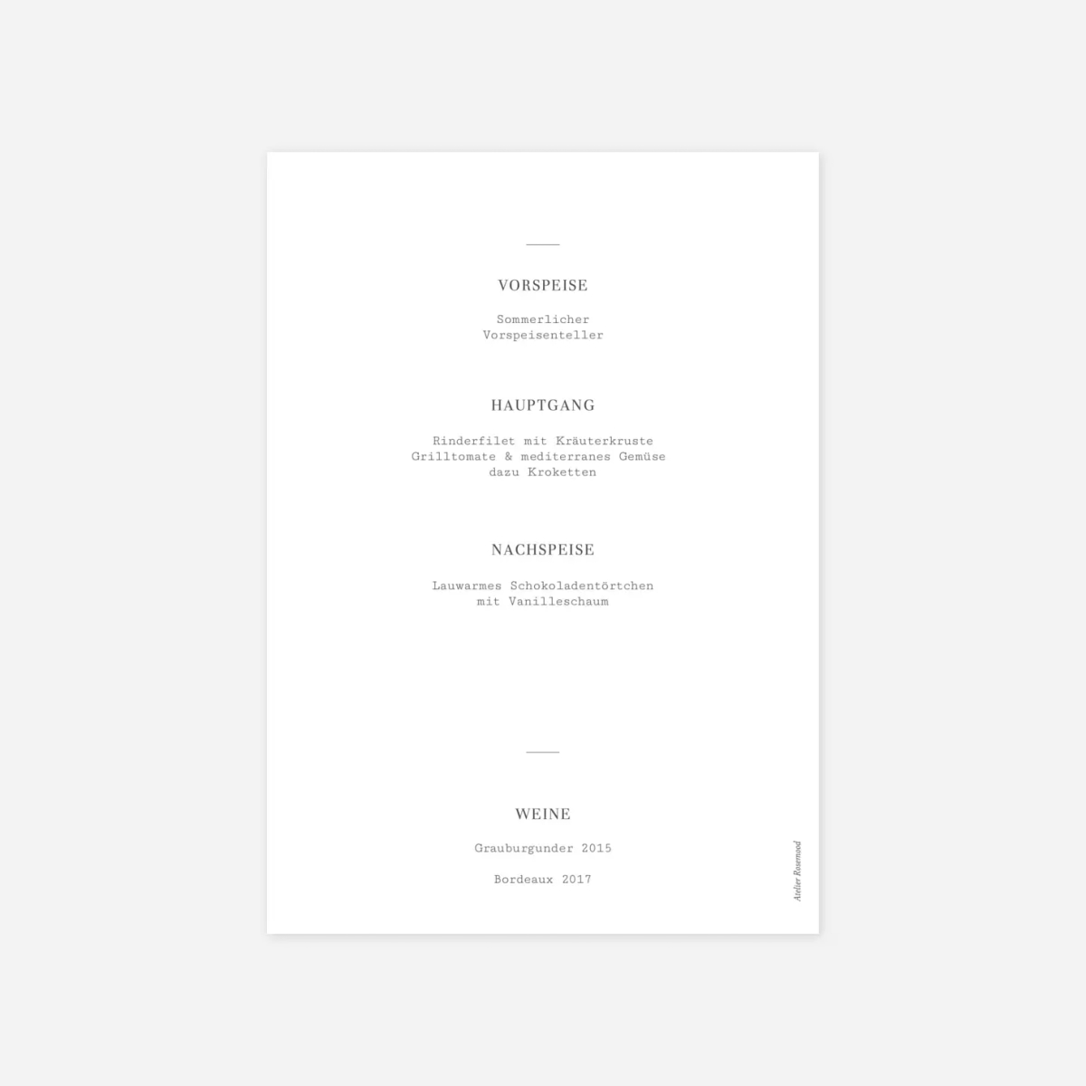 Menükarte Taufe Paradiesvogel