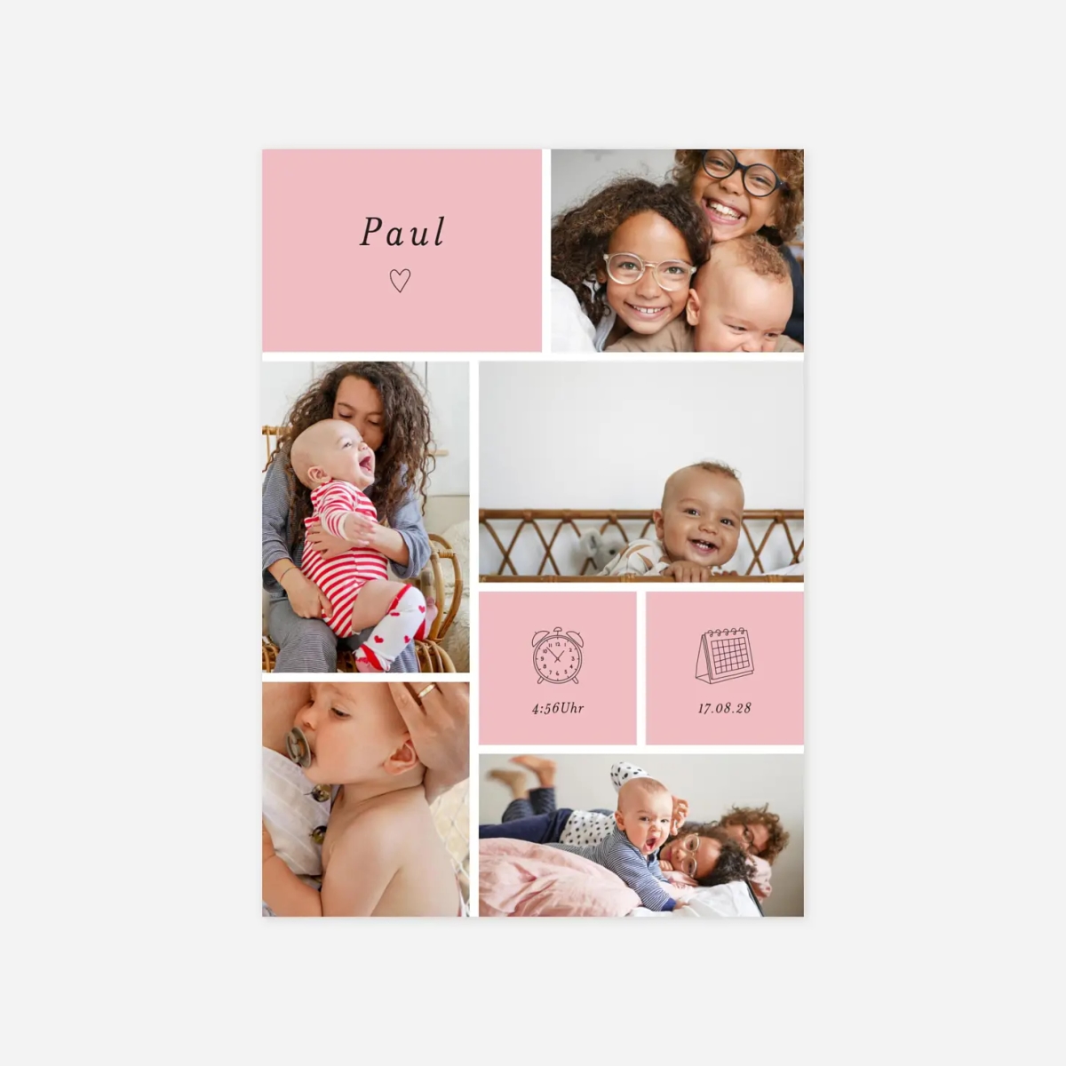 Geburtskarte Piktogramme Pastell