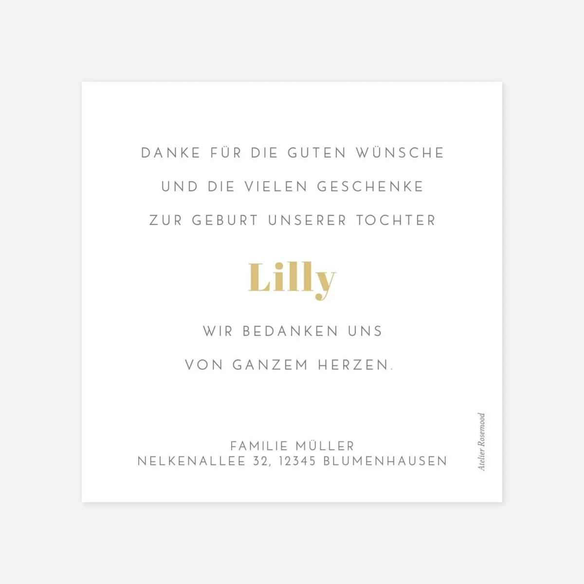 Dankeskarte Geburt Piktogramme verspielt