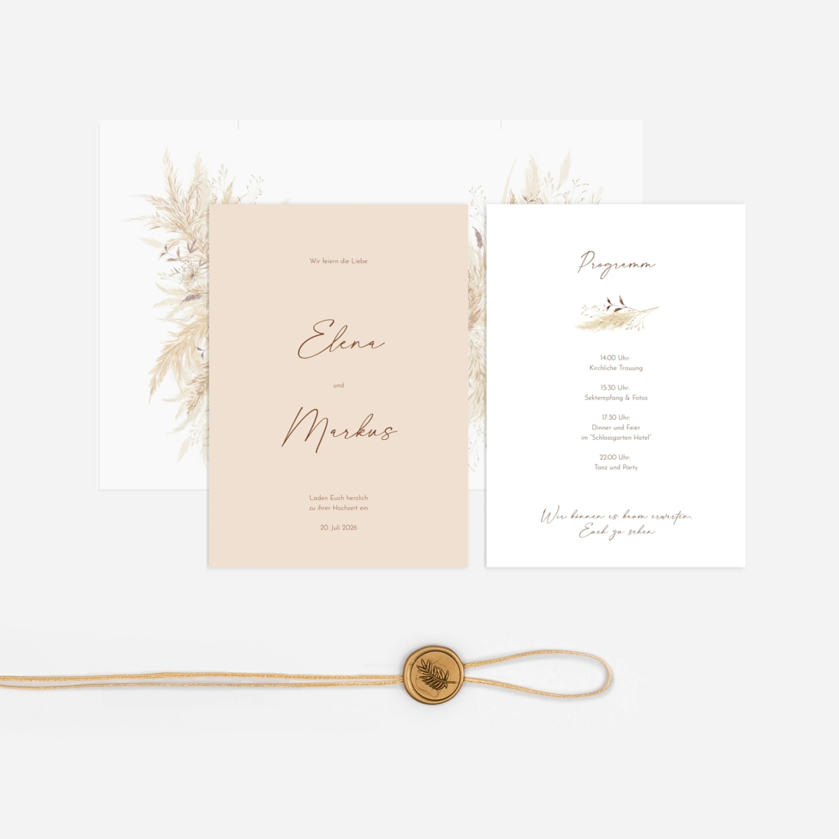 Hochzeitseinladung Pampasliebe