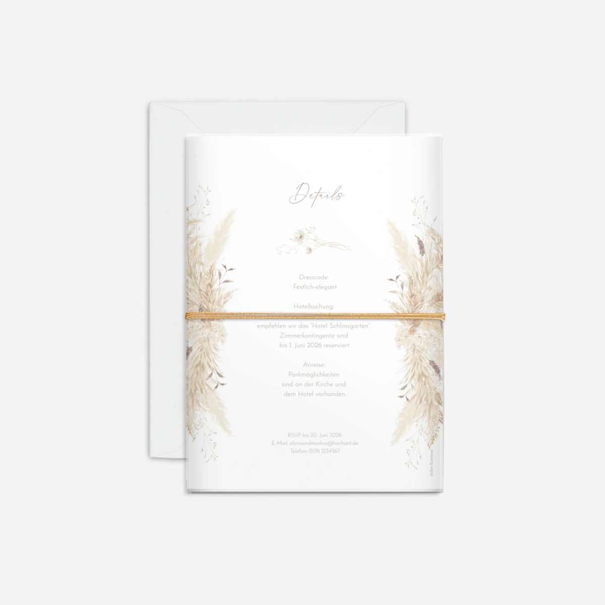 Hochzeitseinladung Pampasliebe