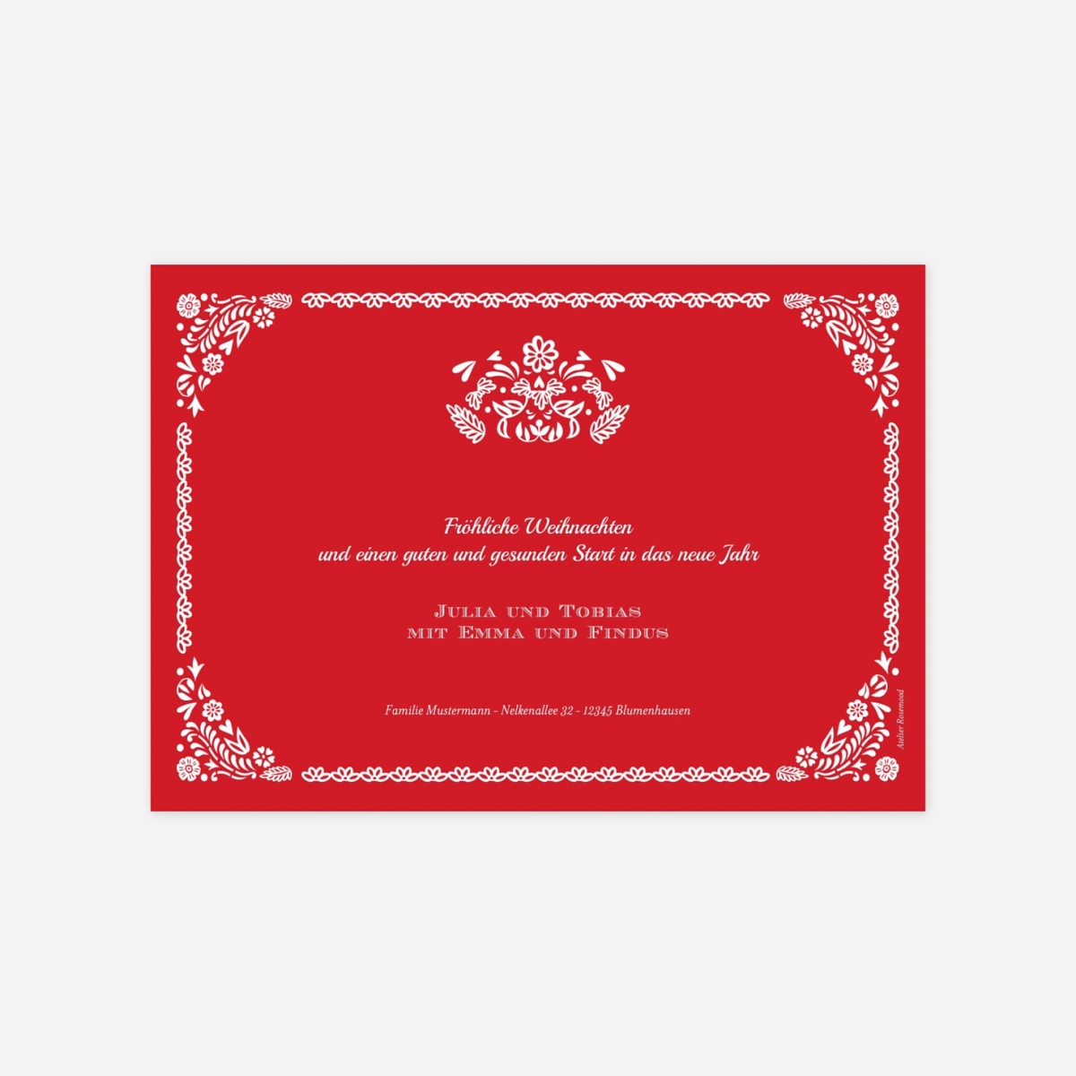 Weihnachtskarte Papel Picado