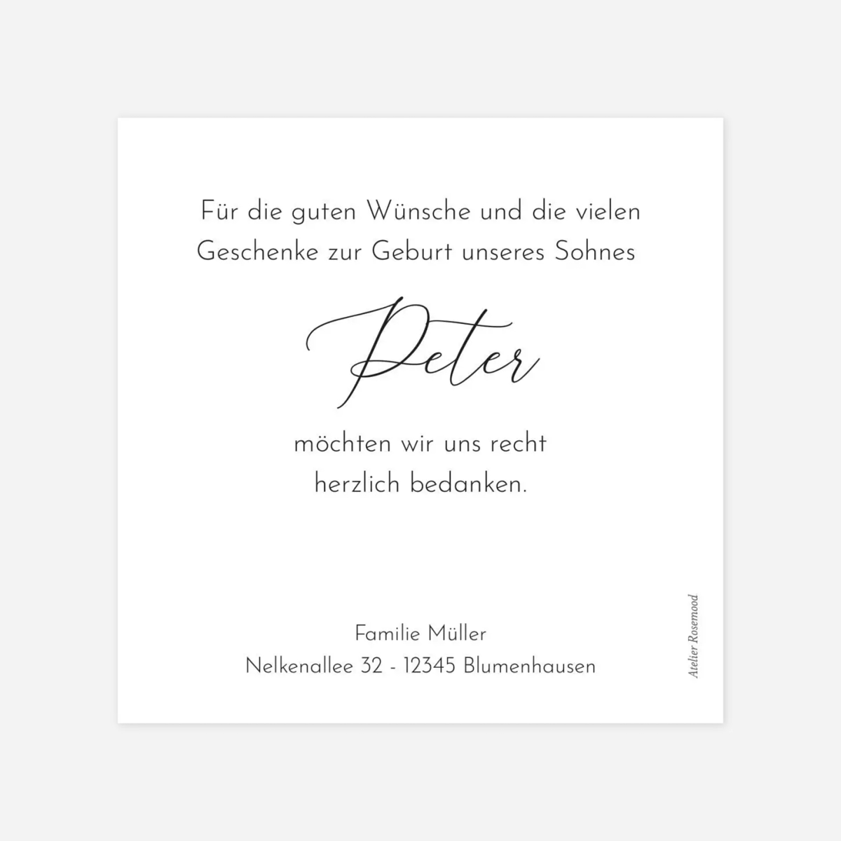 Dankeskarte Geburt Pures Glück