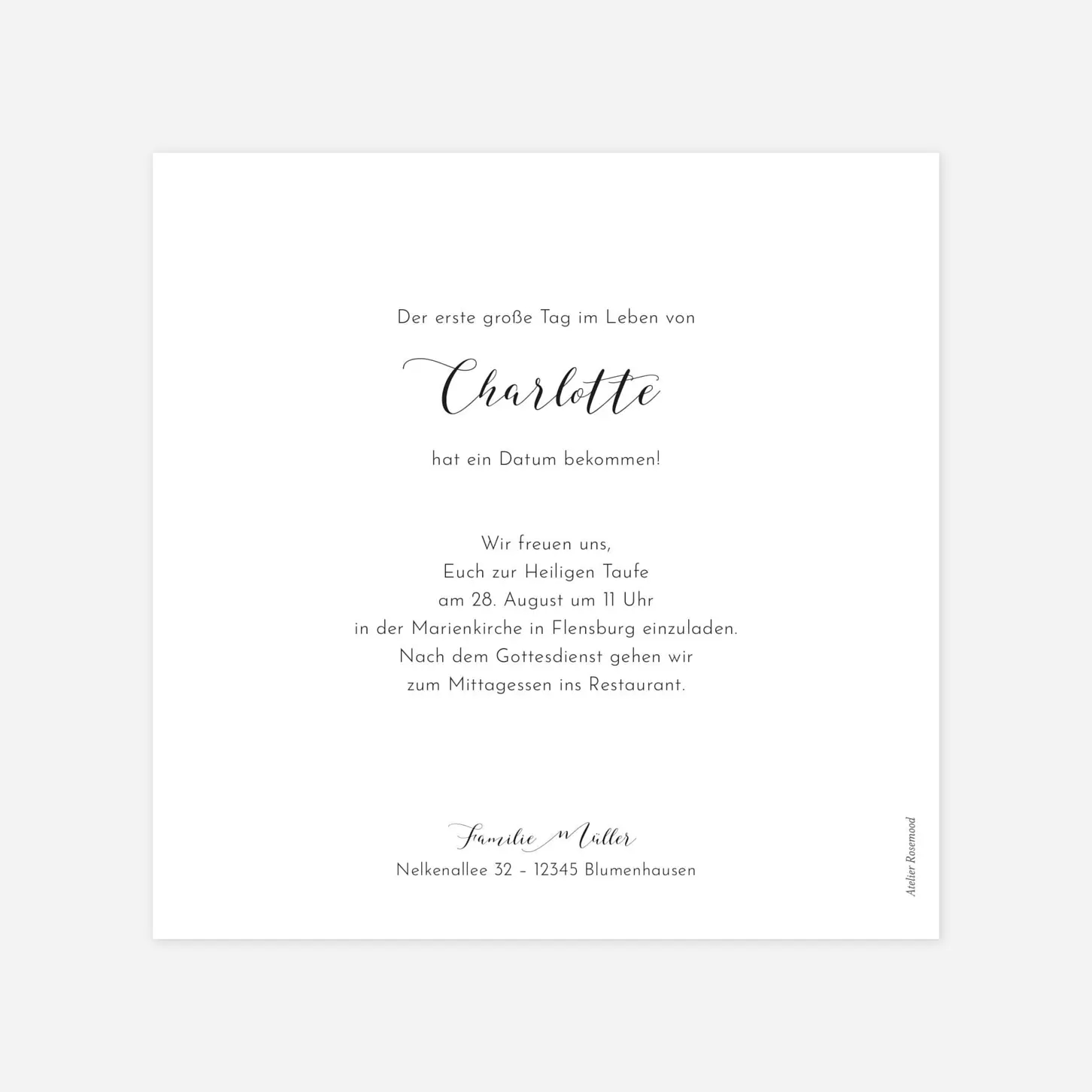 Taufeinladung Raffinesse