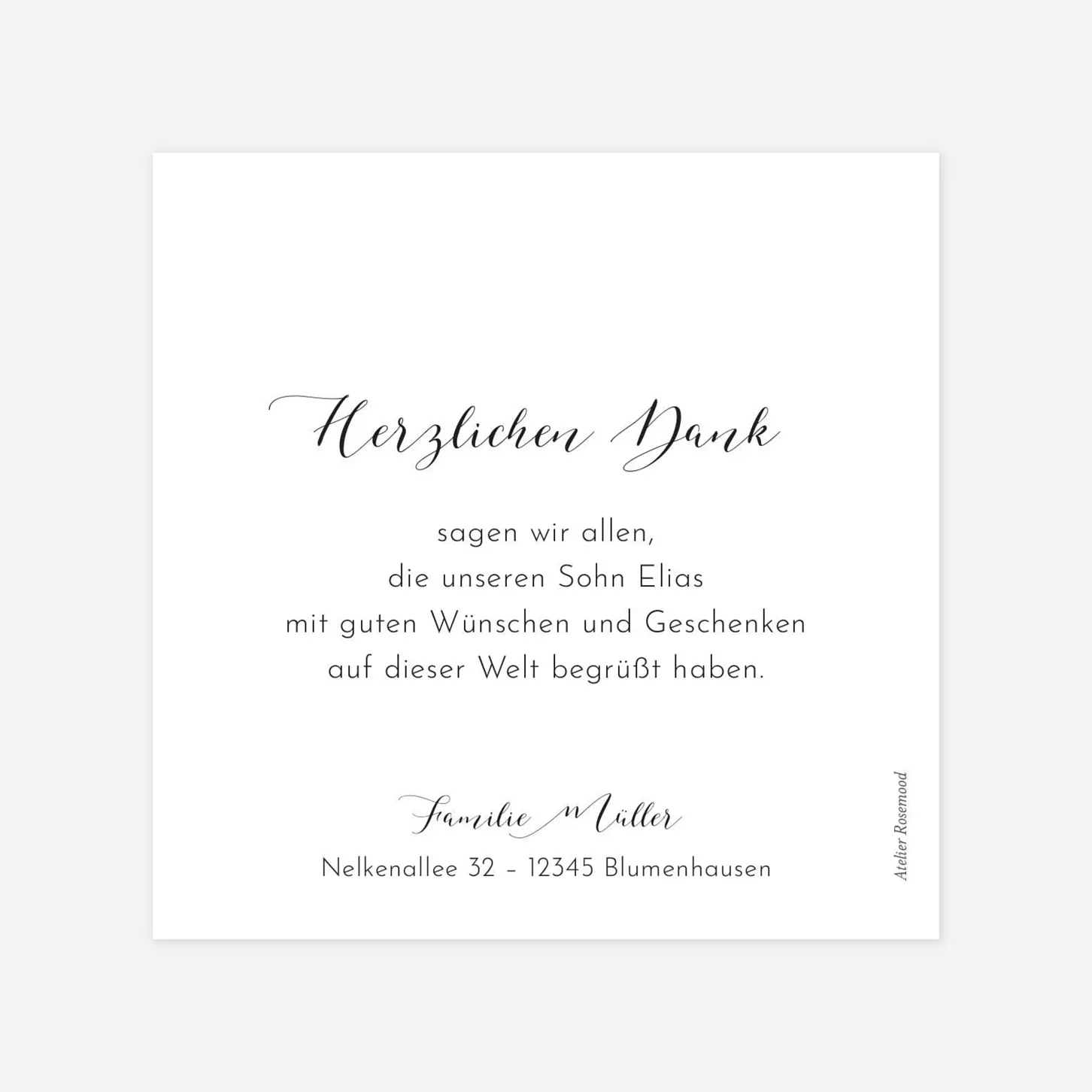 Dankeskarte Geburt Raffinesse