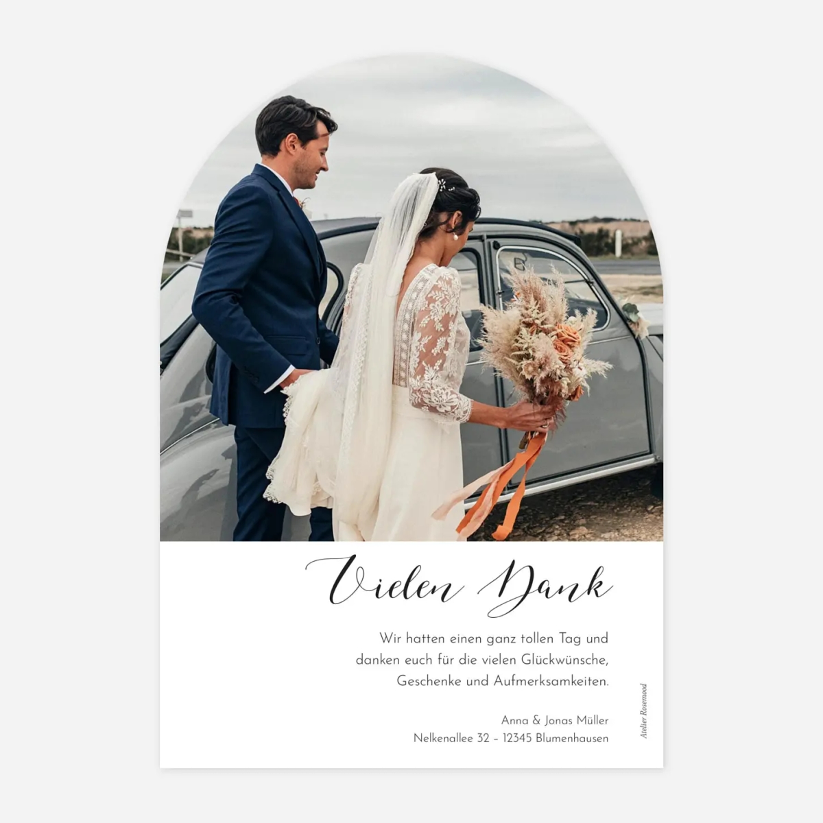 Dankeskarte Hochzeit Raffinesse