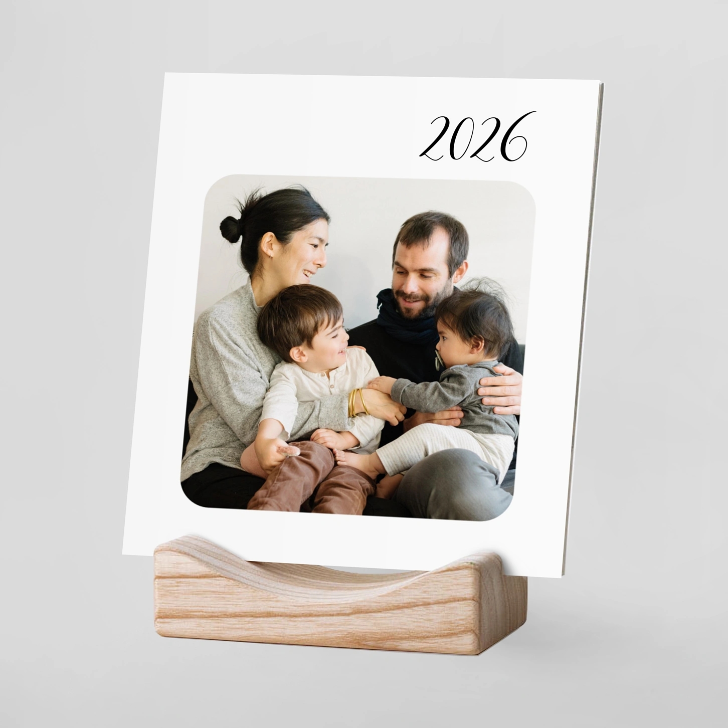 Tischkalender mit Holzfuß Raffinesse