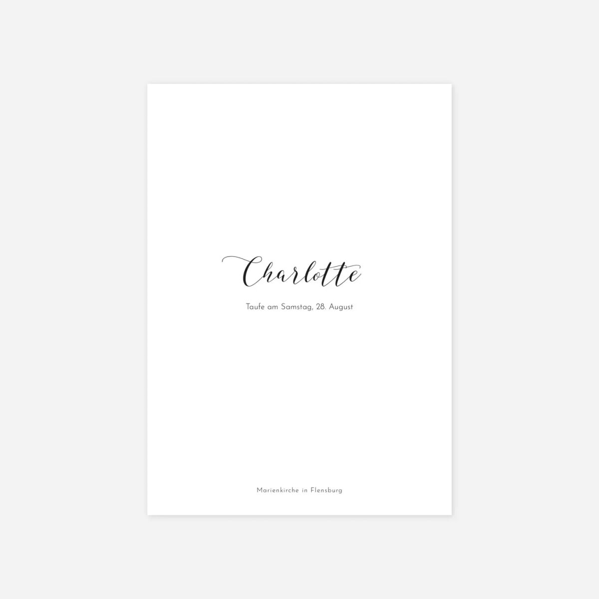 Menükarte Taufe Raffinesse