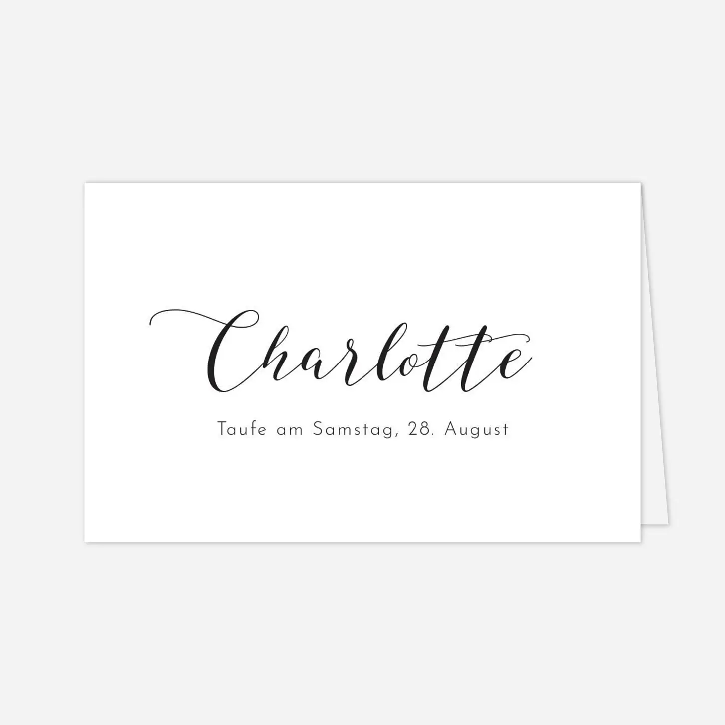 Tischkarte Taufe Raffinesse