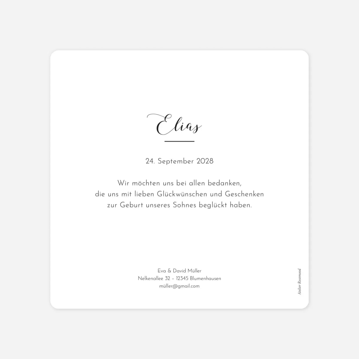 Geburtskarte Raffinesse Fotos