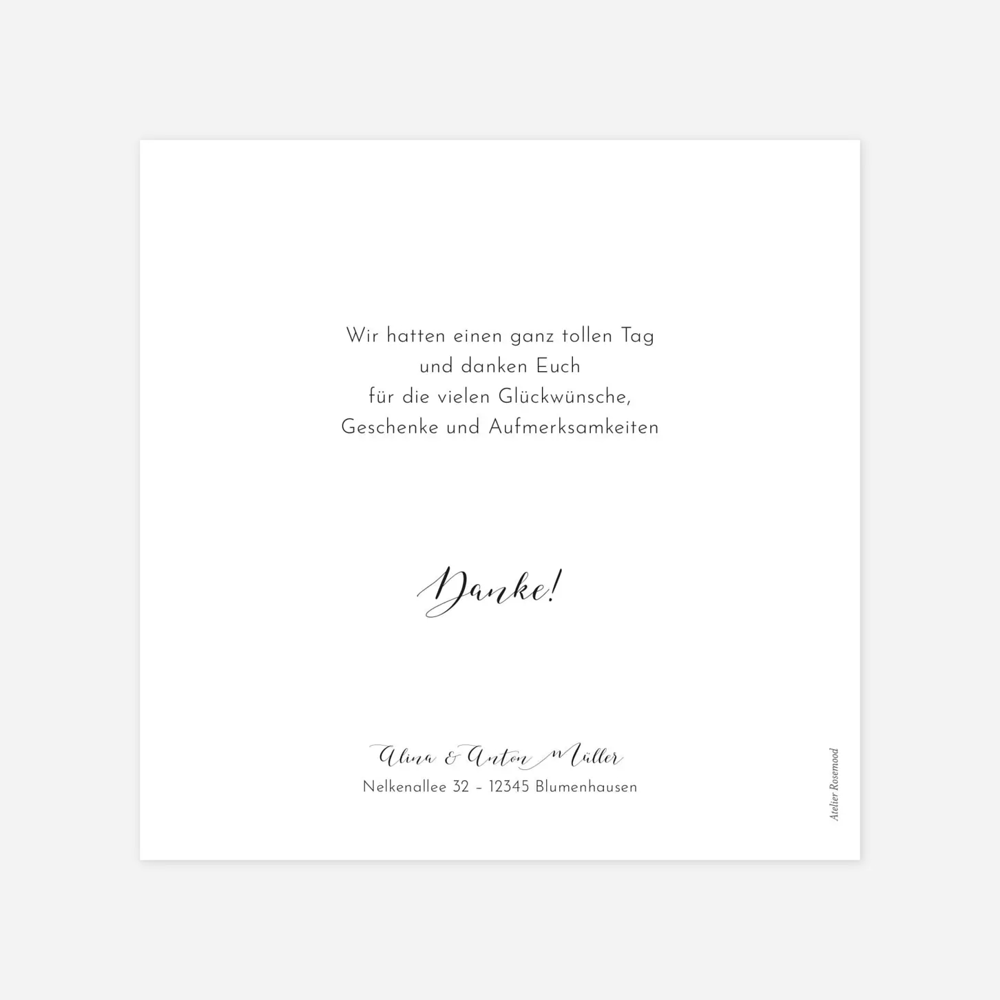 Dankeskarte Hochzeit Raffinesse Fotos