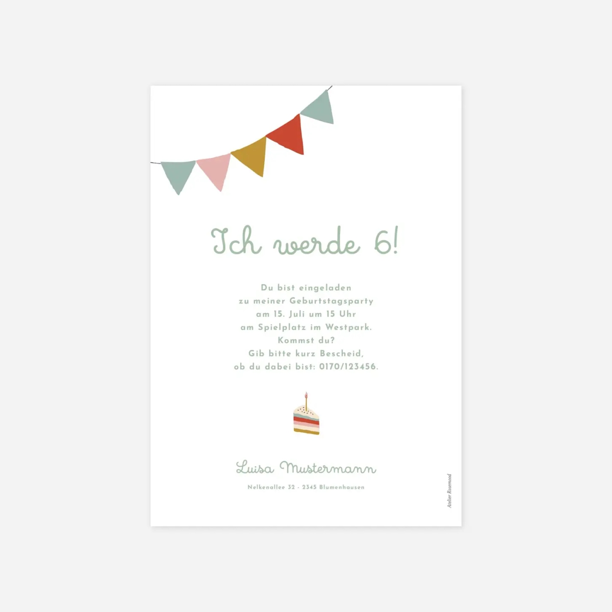 Kindergeburtstagseinladung Regenbogen