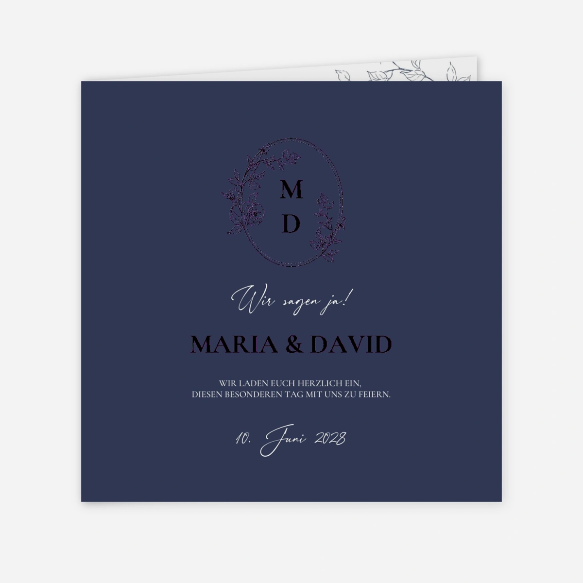 Hochzeitseinladung Herzensrose