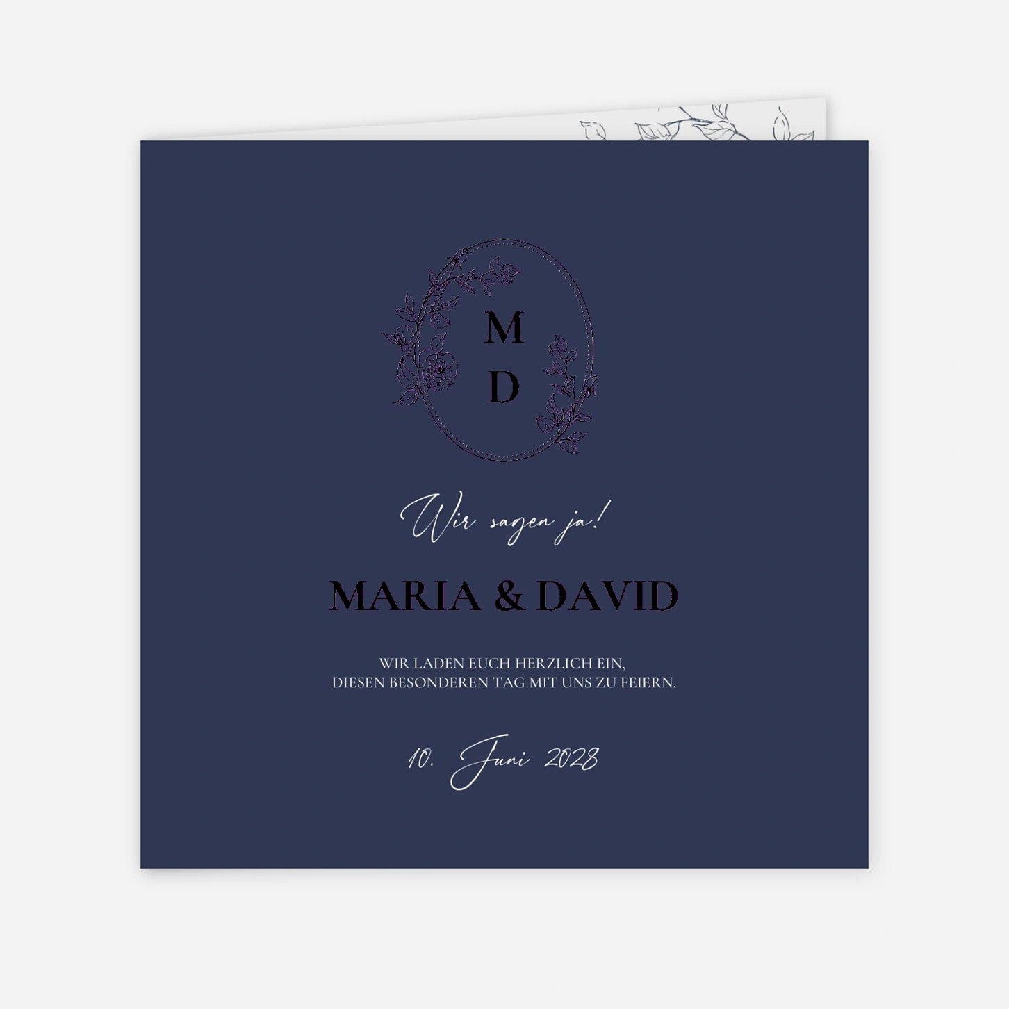 Hochzeitseinladung Herzensrose