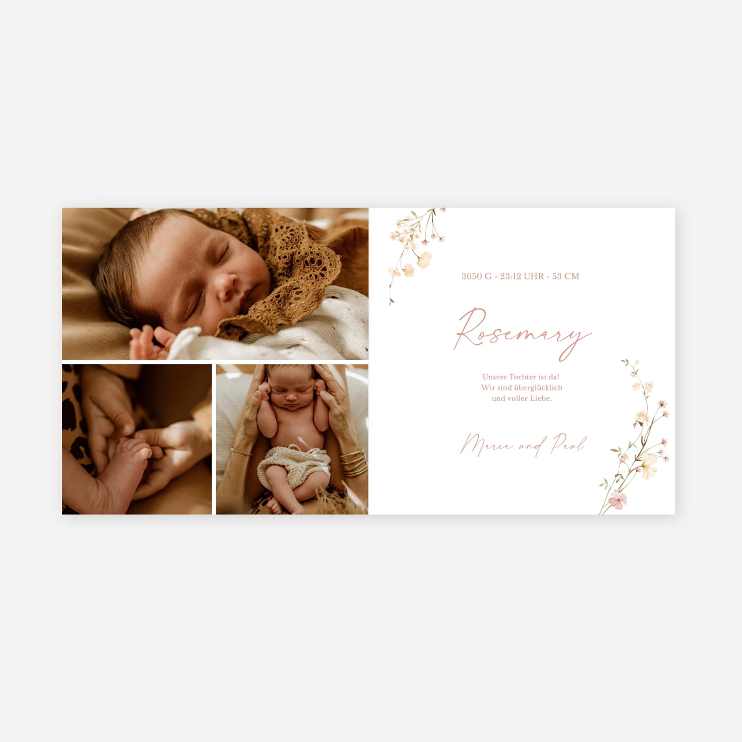 Geburtskarte Rosenspross