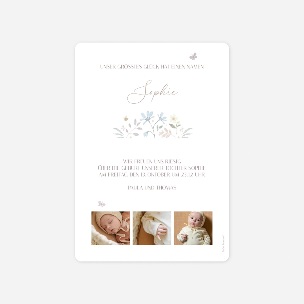 Geburtskarte Morgenblüte