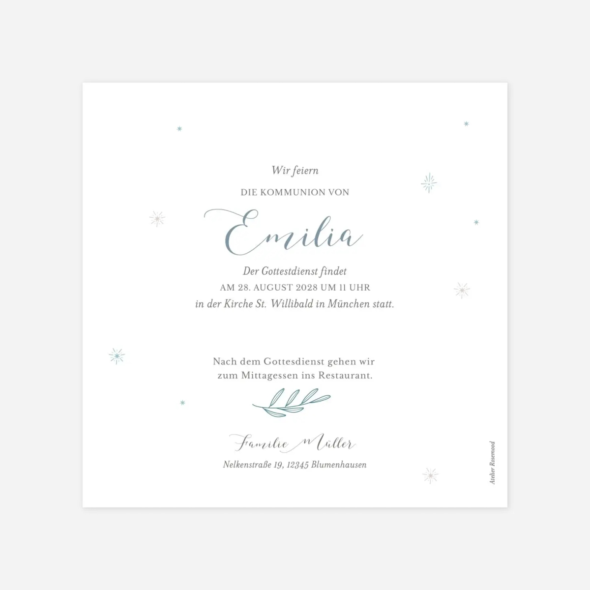 Kommunionseinladung Sanfte Taube