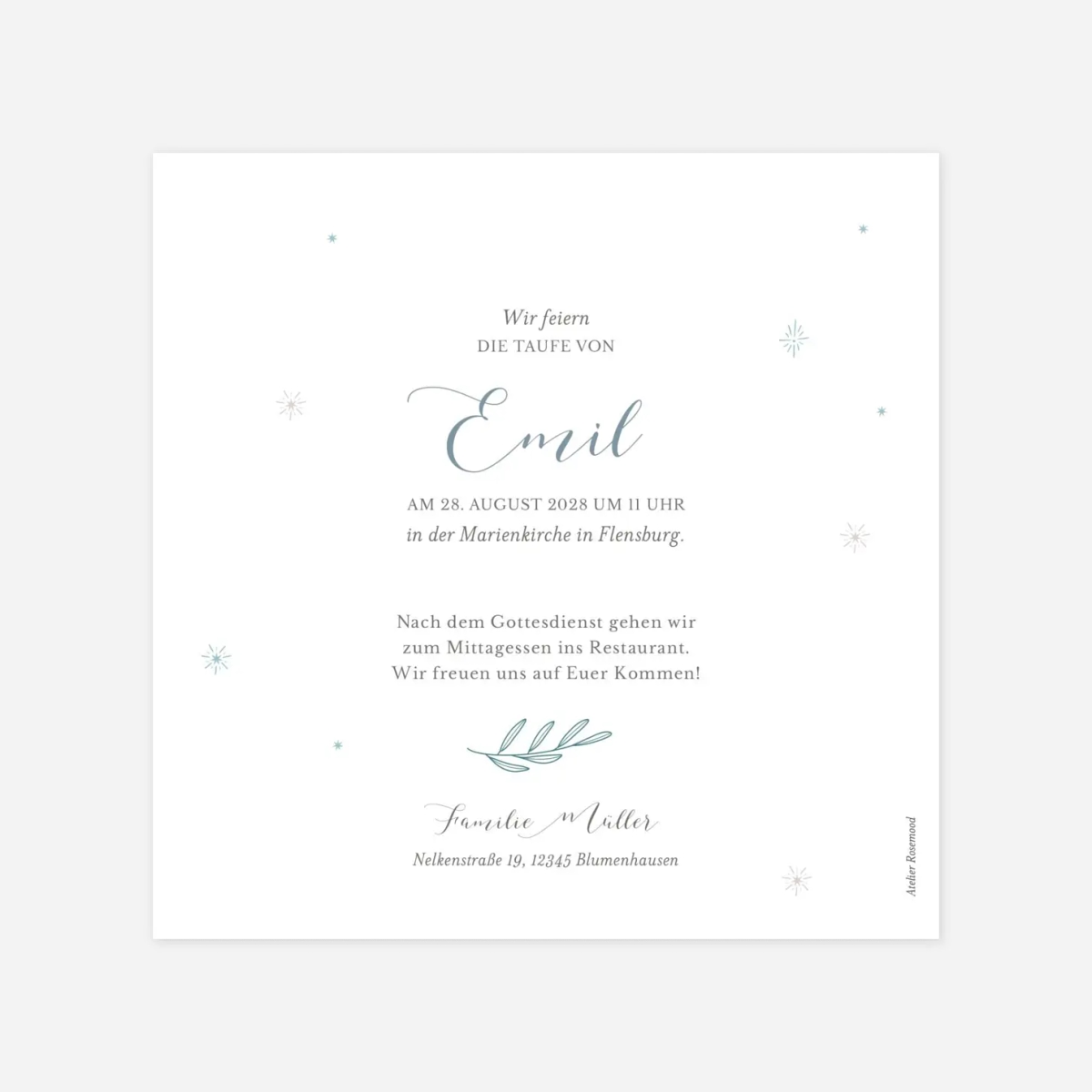 Taufeinladung Sanfte Taube