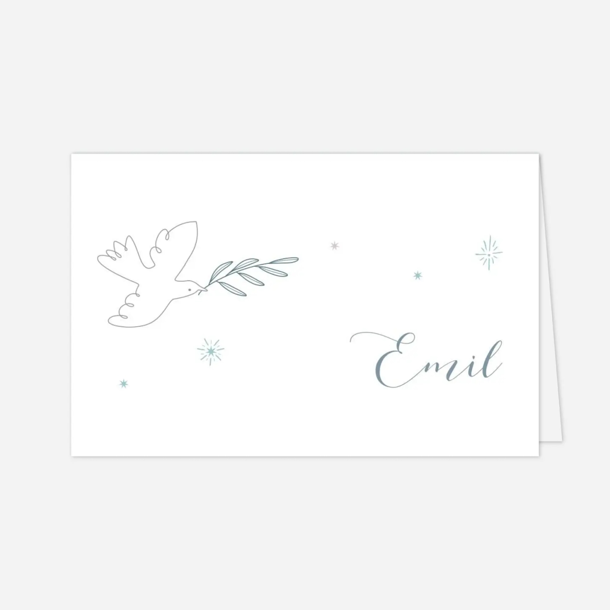 Platzkarte Taufe Sanfte Taube