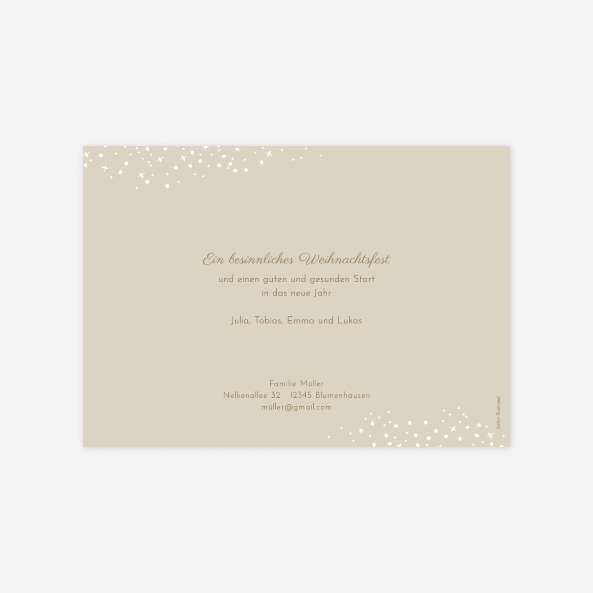 Weihnachtskarte Schneeflocke