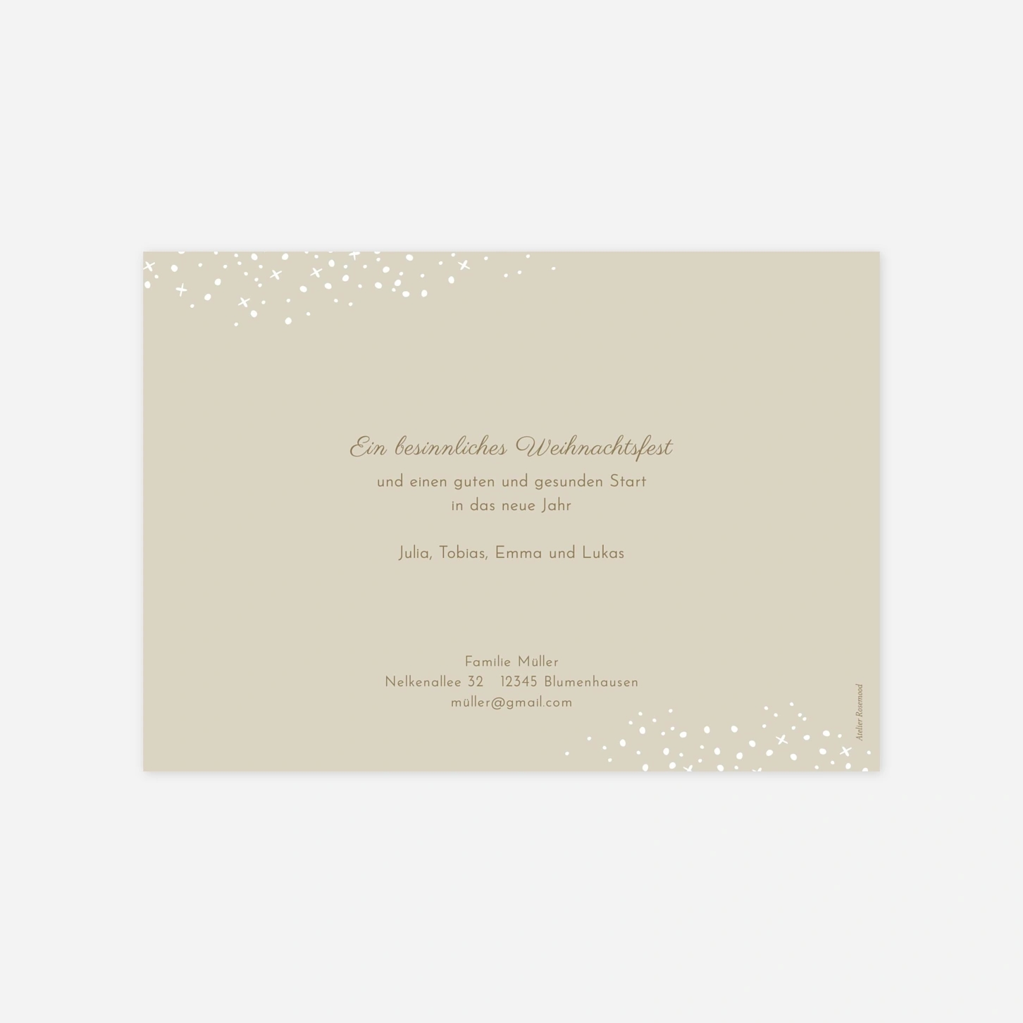 Weihnachtskarte Schneeflocke