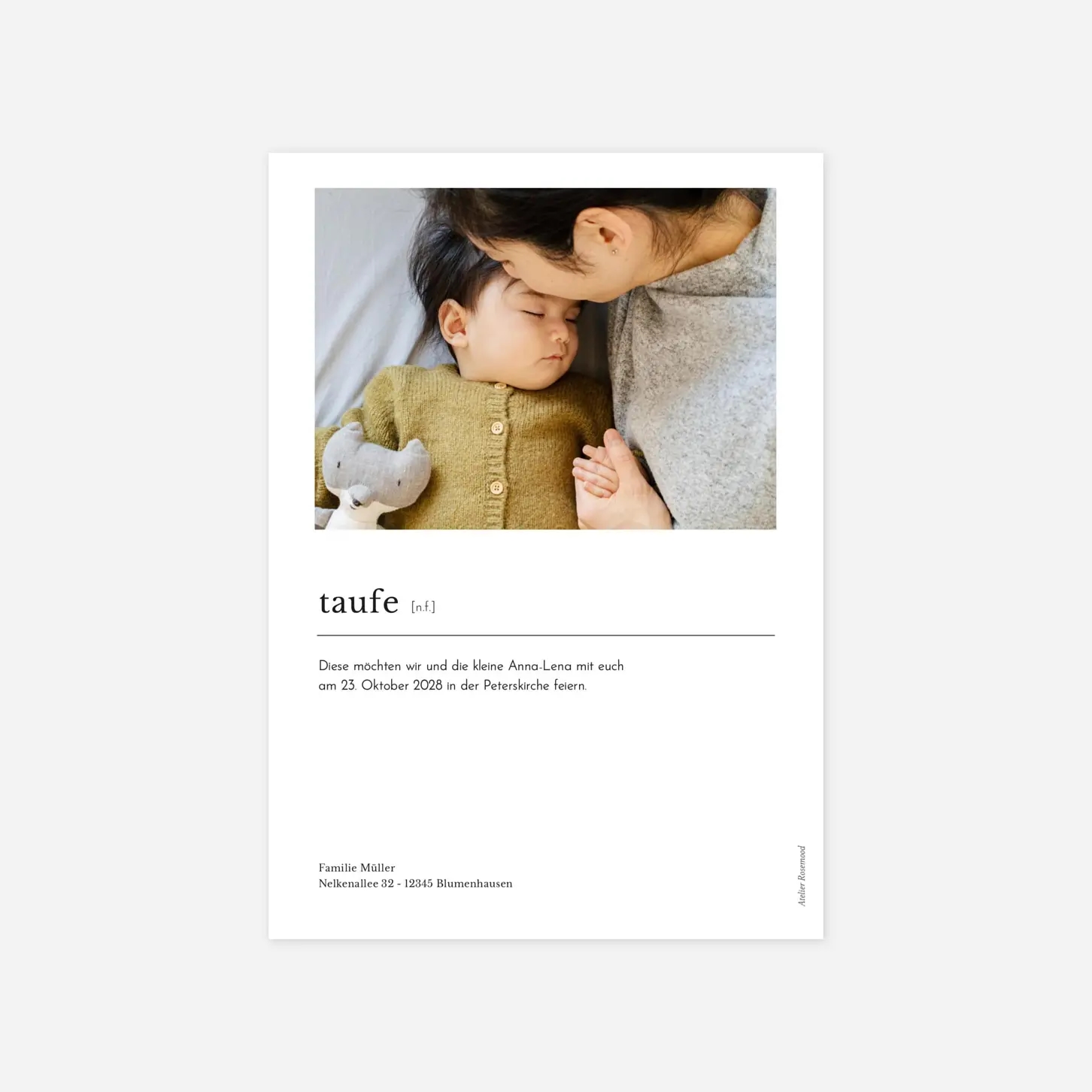 Taufeinladung Schreibmaschine I