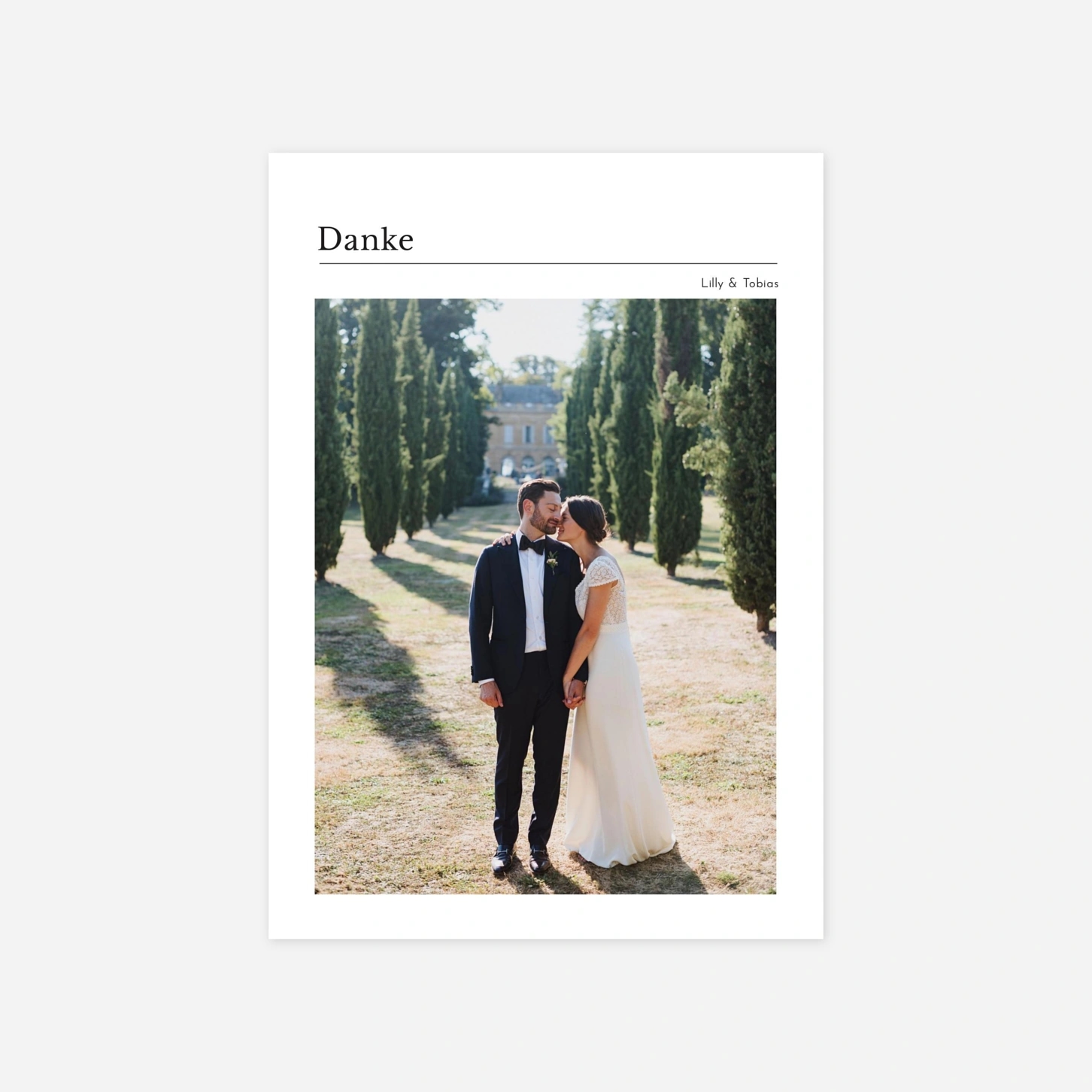 Dankeskarte Hochzeit Schreibmaschine I