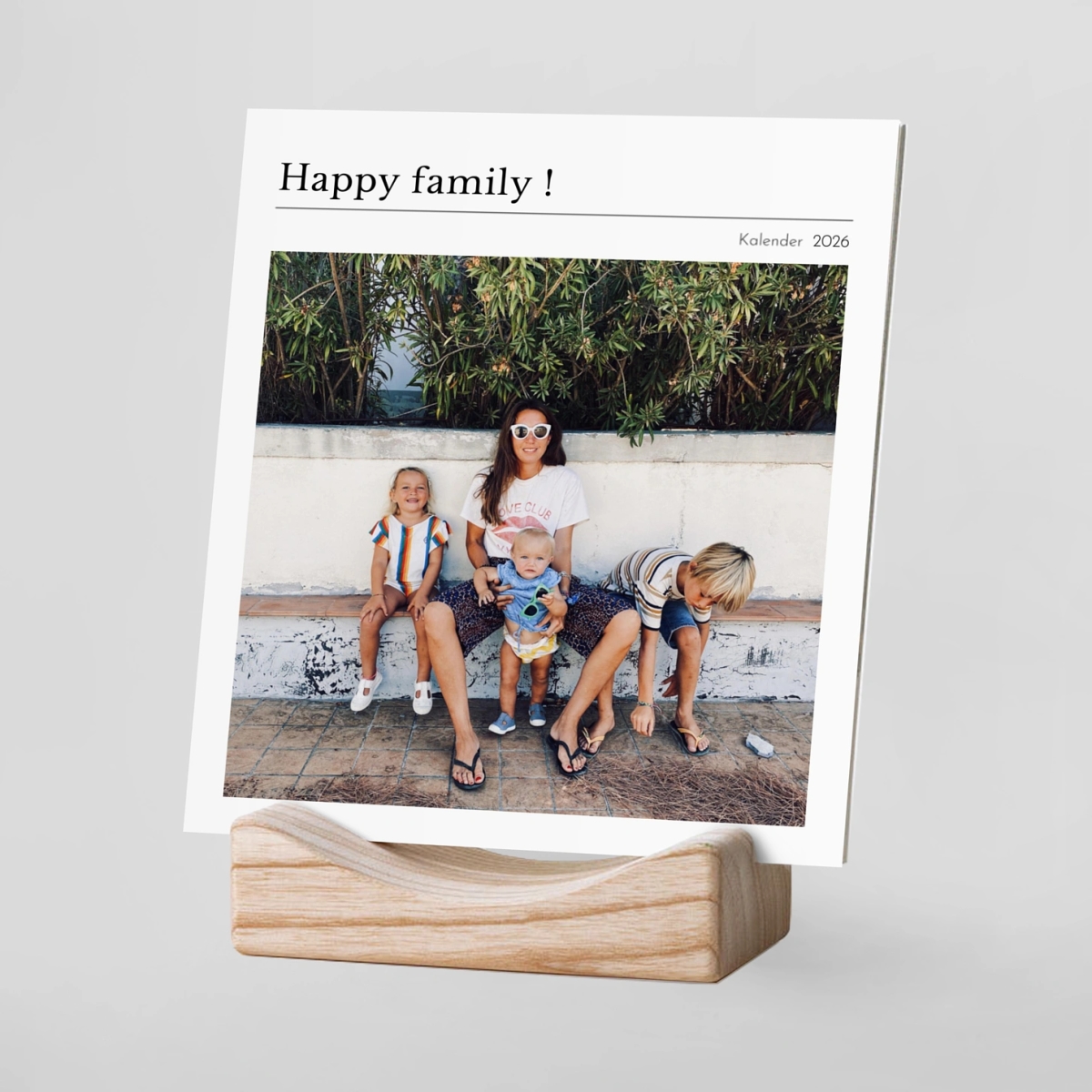 Tischkalender mit Holzfuß Schreibmaschine I