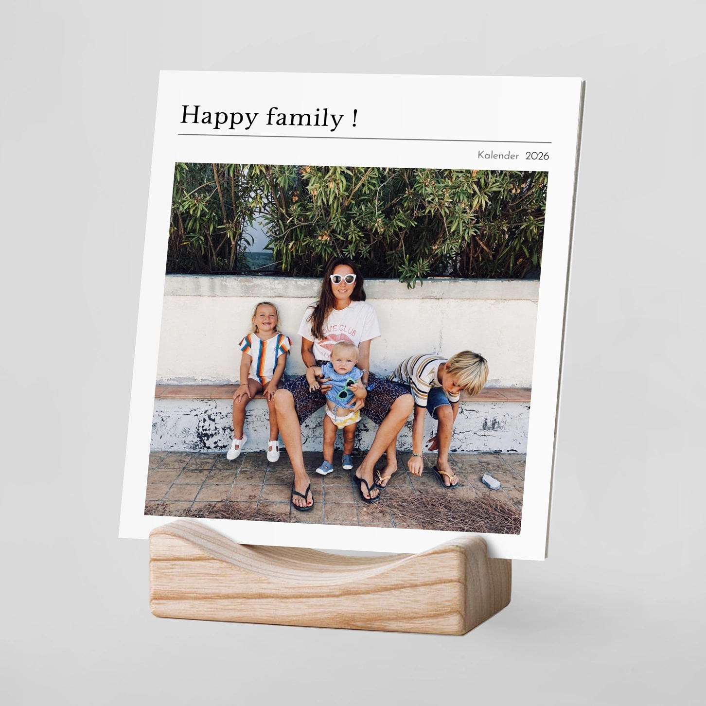 Tischkalender mit Holzfuß Schreibmaschine I