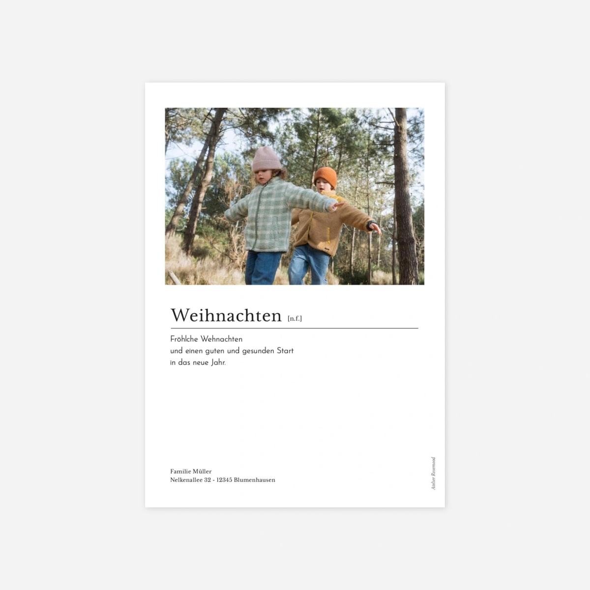 Weihnachtskarte Schreibmaschine I