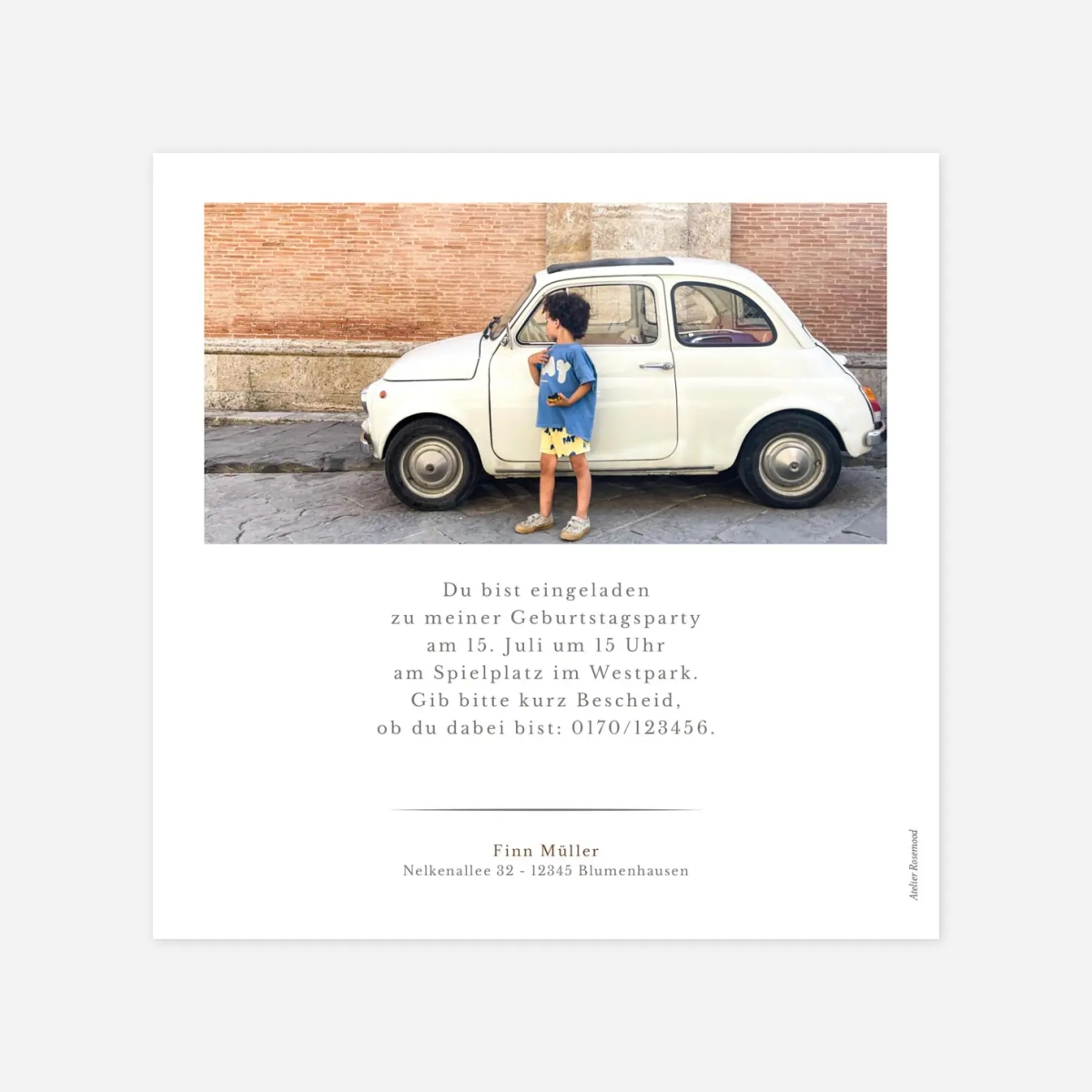 Kindergeburtstagseinladung Schmuckstück