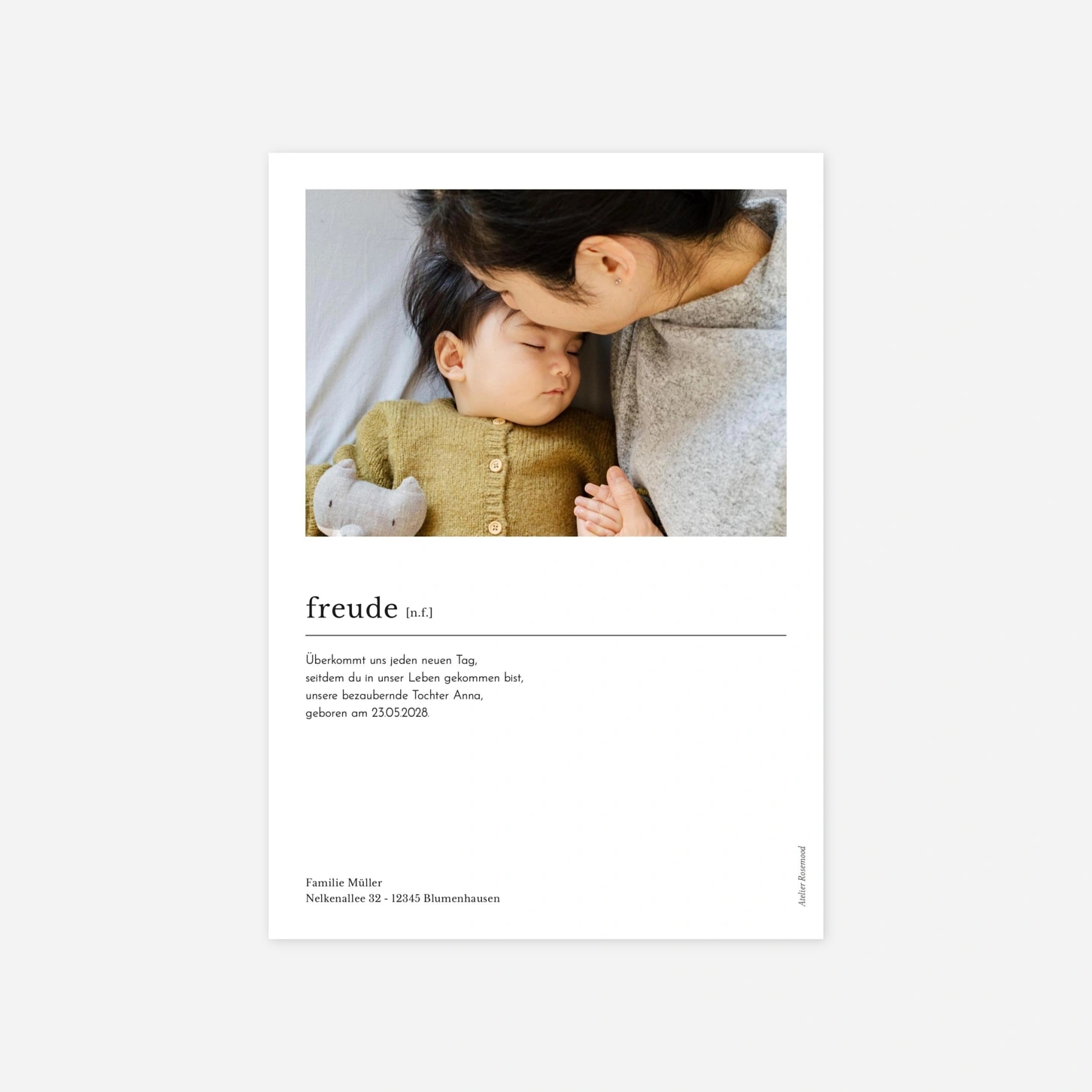 Geburtskarte Schreibmaschine IV