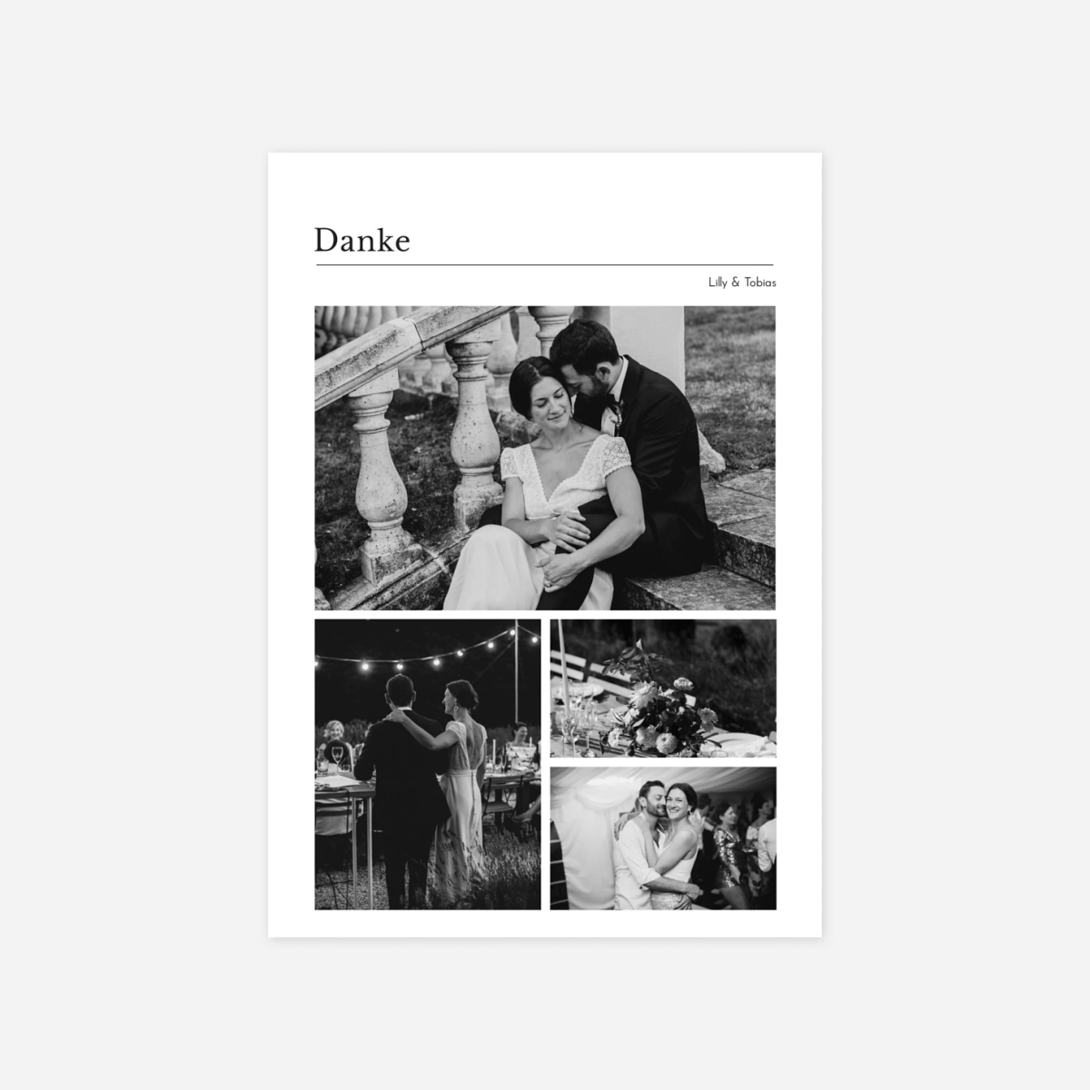 Dankeskarte Hochzeit Schreibmaschine IV