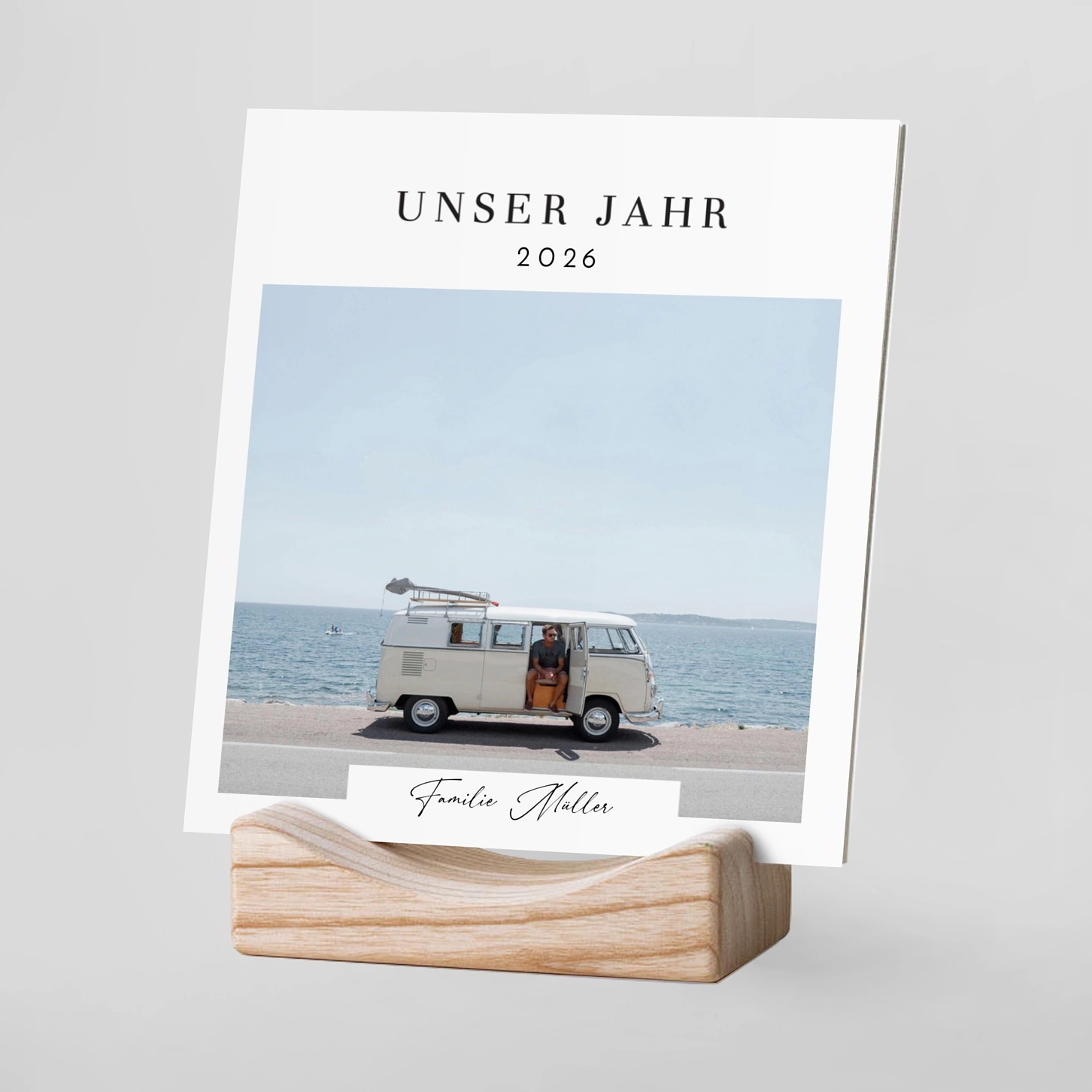 Tischkalender mit Holzfuß Schnappschüsse