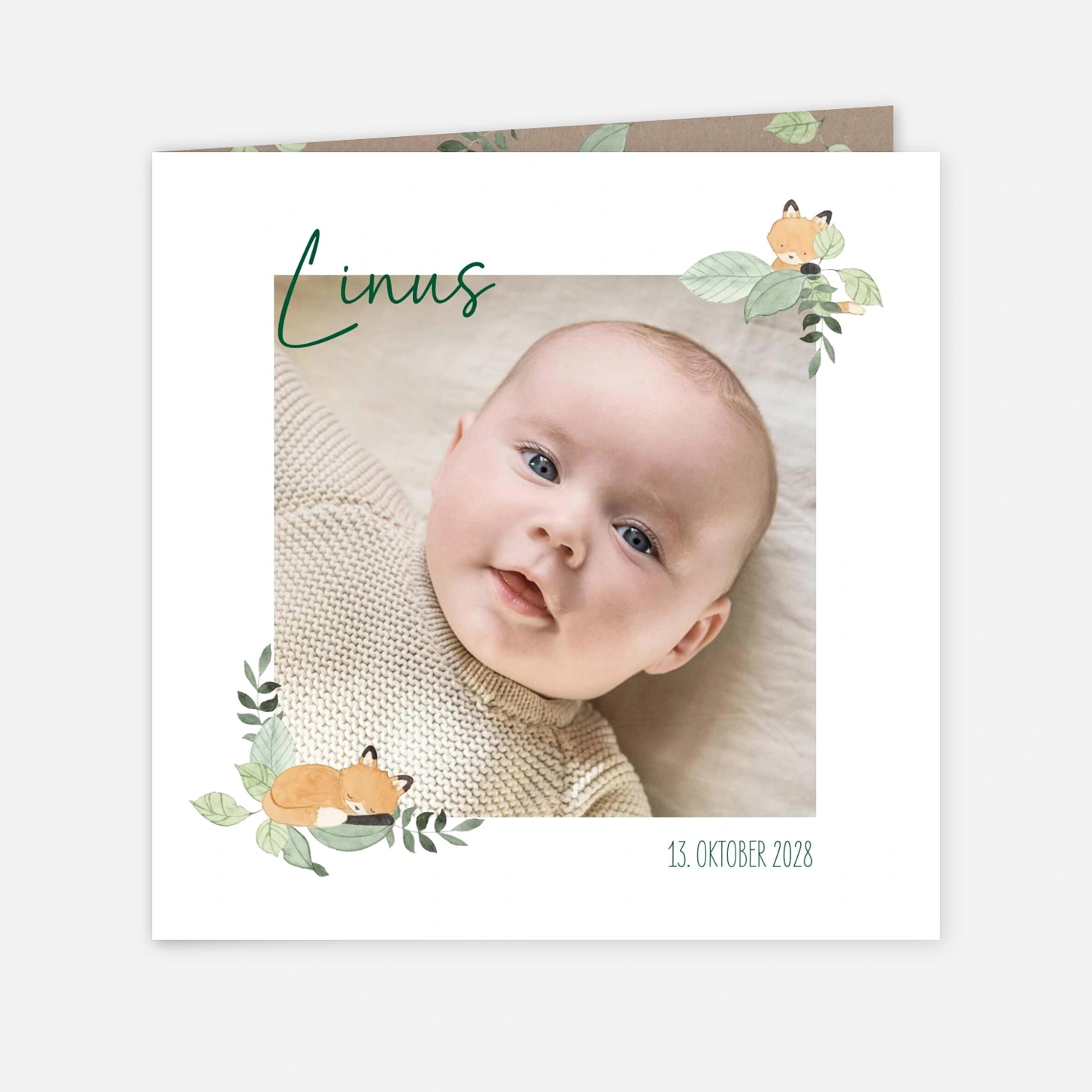 Geburtskarte Blätternest