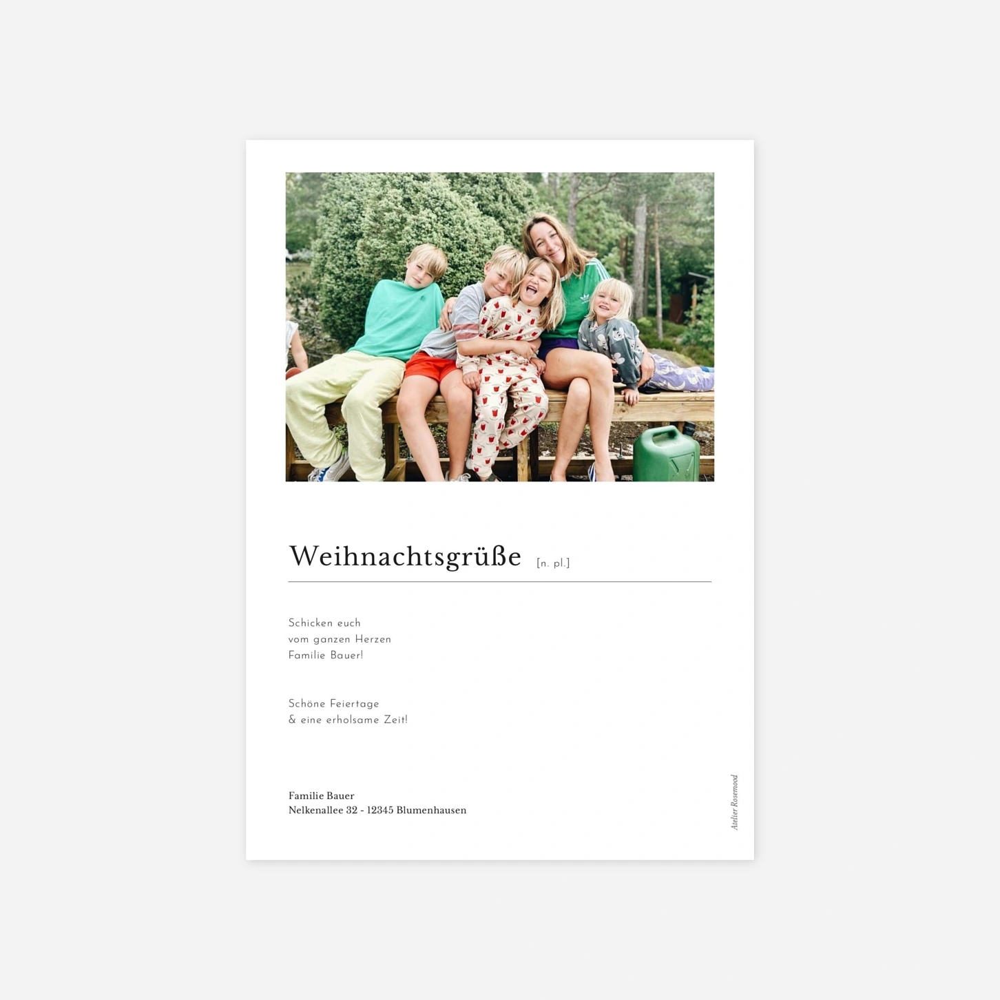 Weihnachtskarte Schreibmaschine II