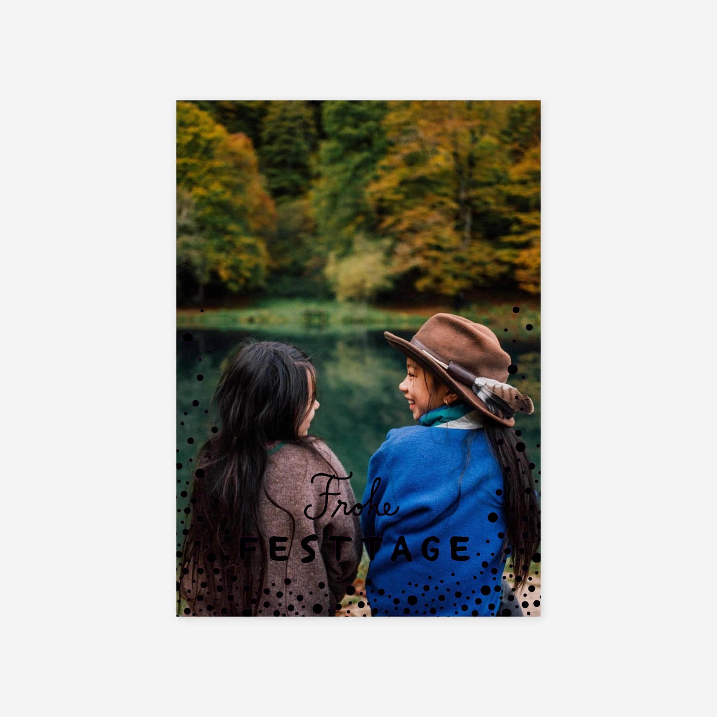 Weihnachtskarte Schneepünktchen