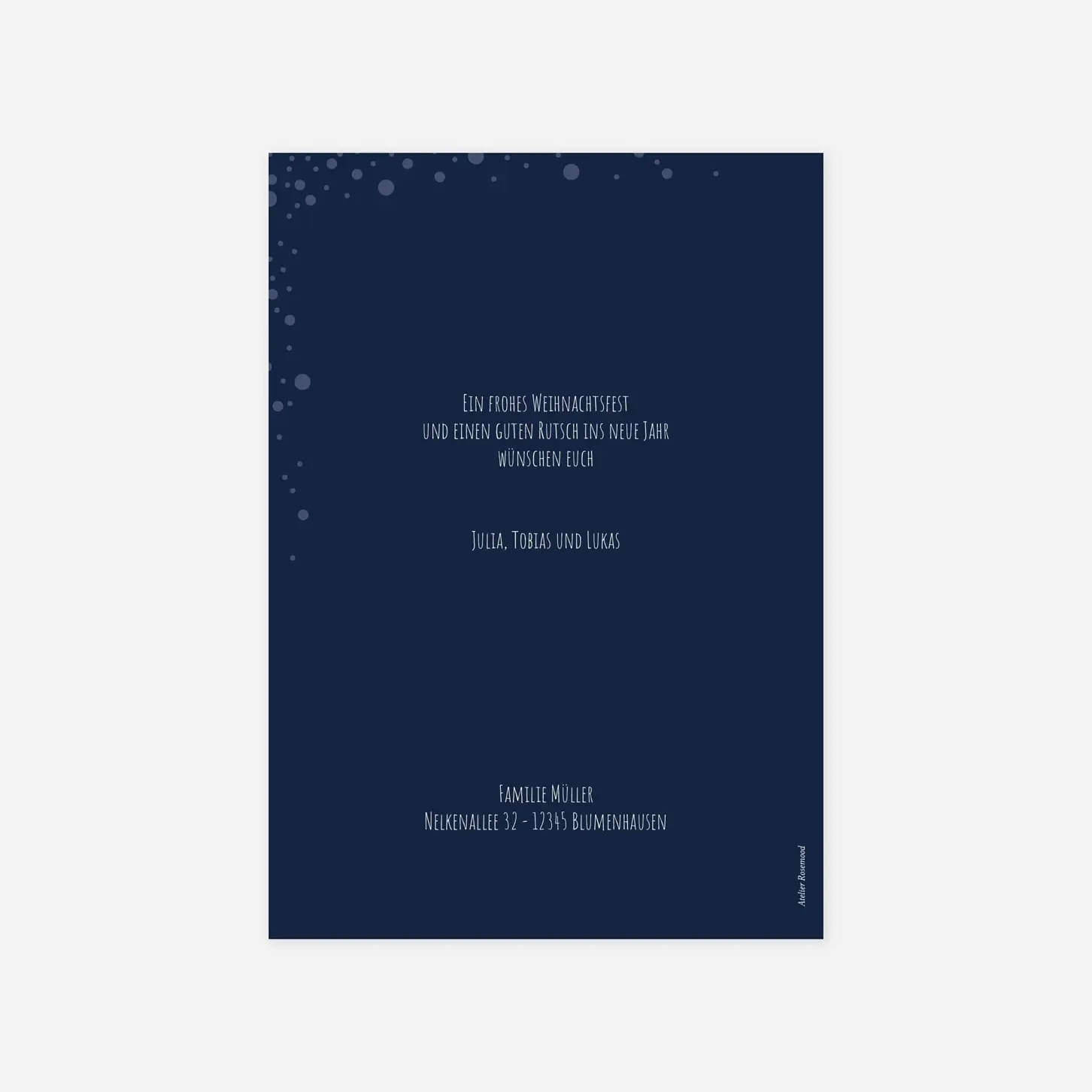 Weihnachtskarte Schneepünktchen