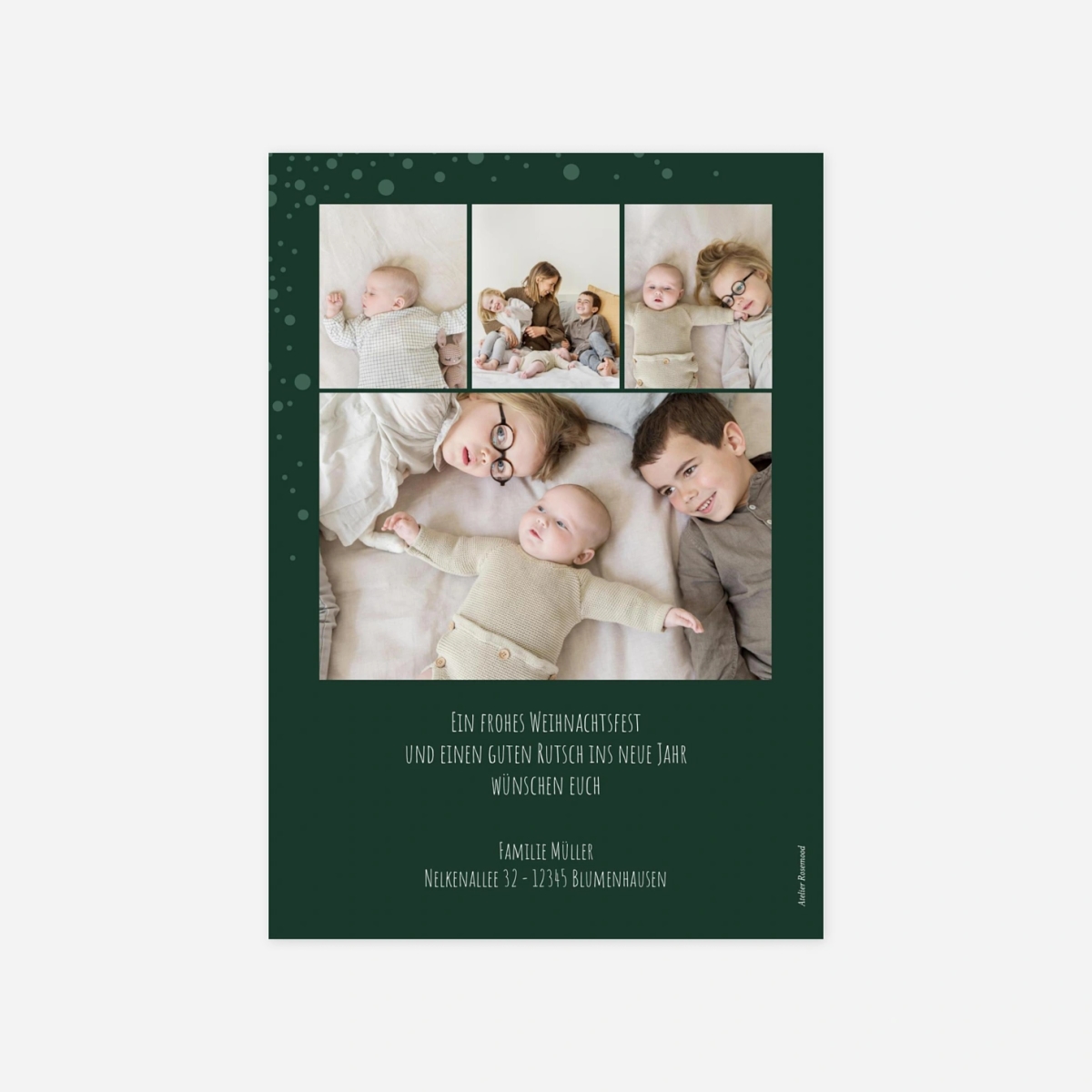 Weihnachtskarte Schneepuenktchen