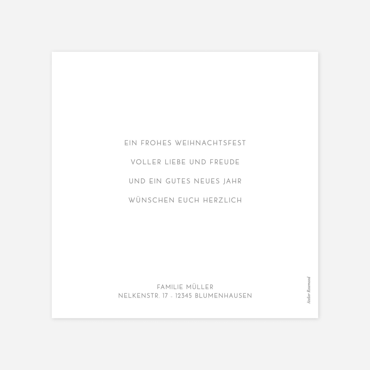 Weihnachtskarte Schlichte Weihnachten (Lang)