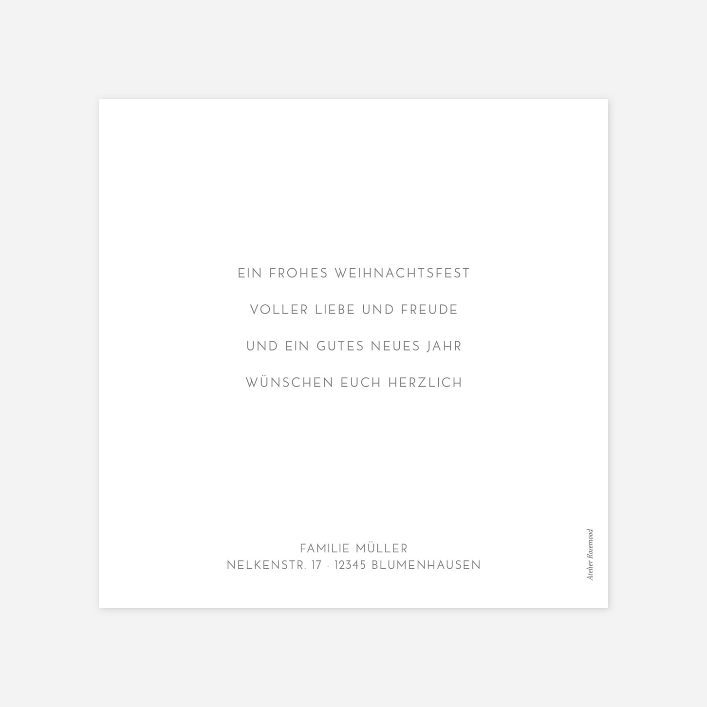 Weihnachtskarte Schlichte Weihnachten (Lang)