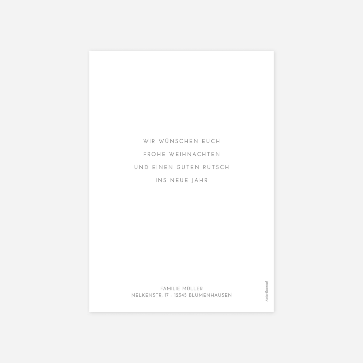 Weihnachtskarte Schlichte Weihnachten (Lang)