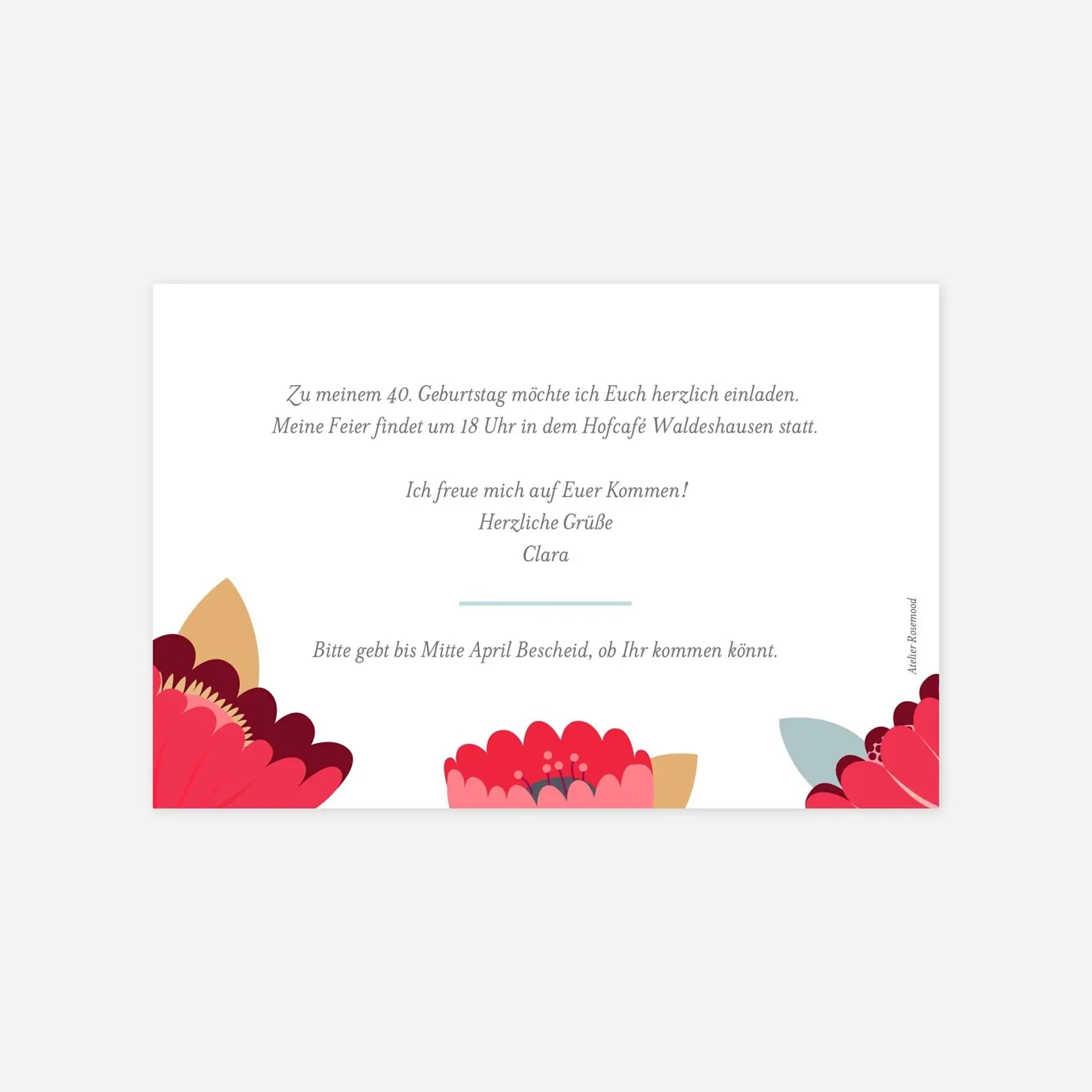 Geburtstagseinladung Seerosen