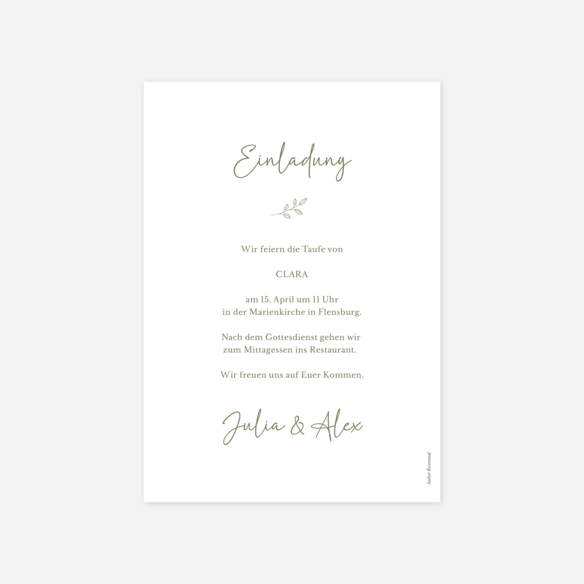 Taufeinladung Faith