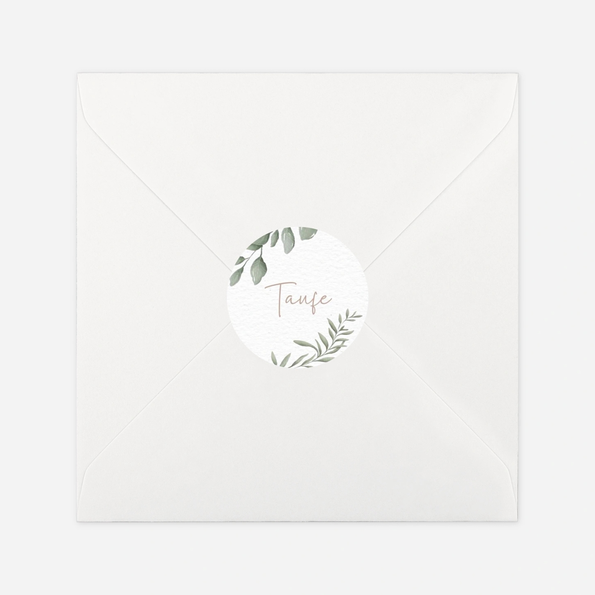 Aufkleber Taufe Greenery Symbols
