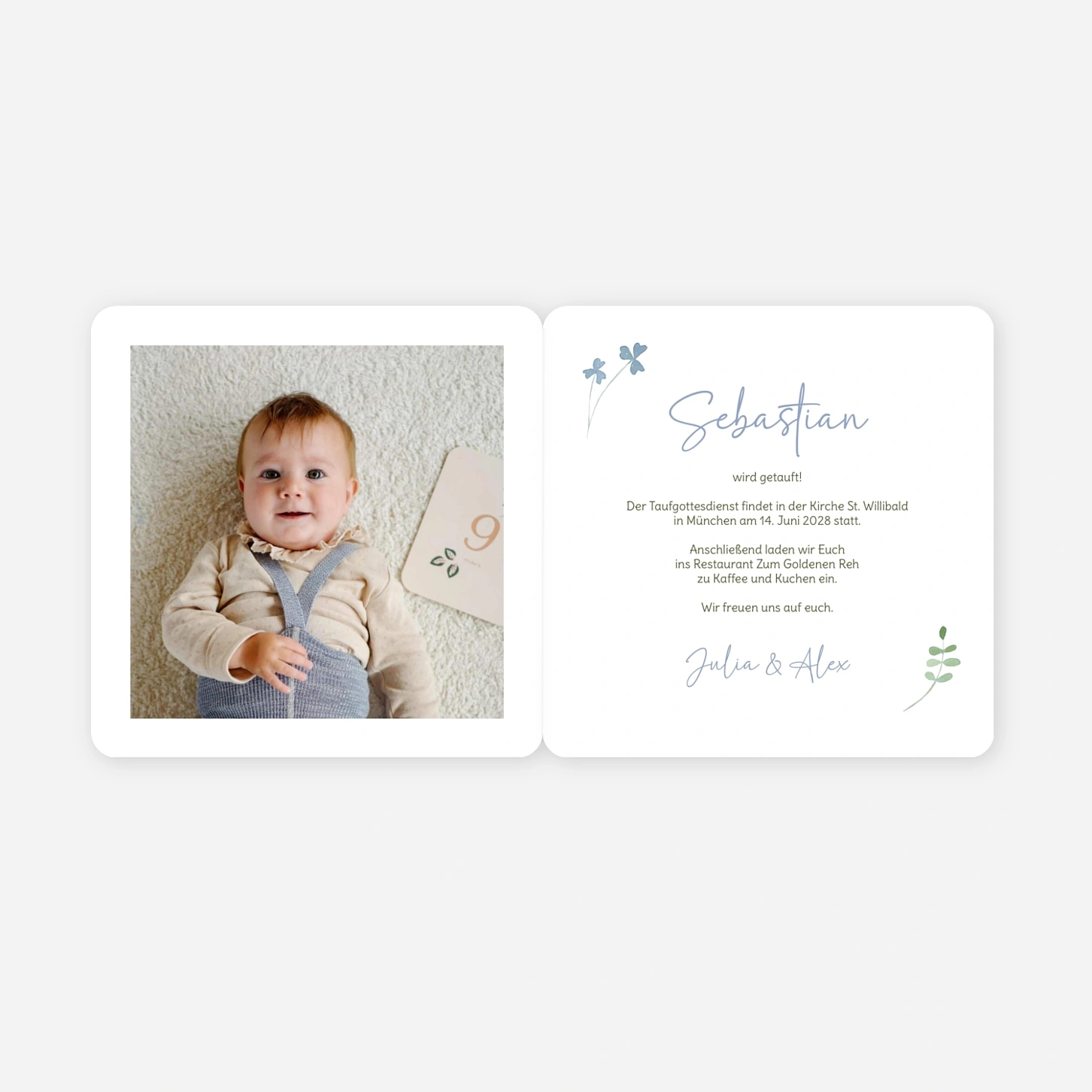 Taufeinladung Kleeblatt