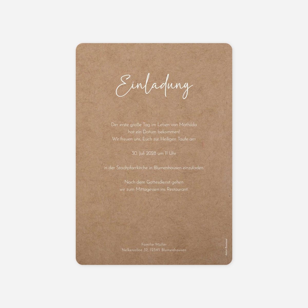 Taufeinladung Licht und Segen