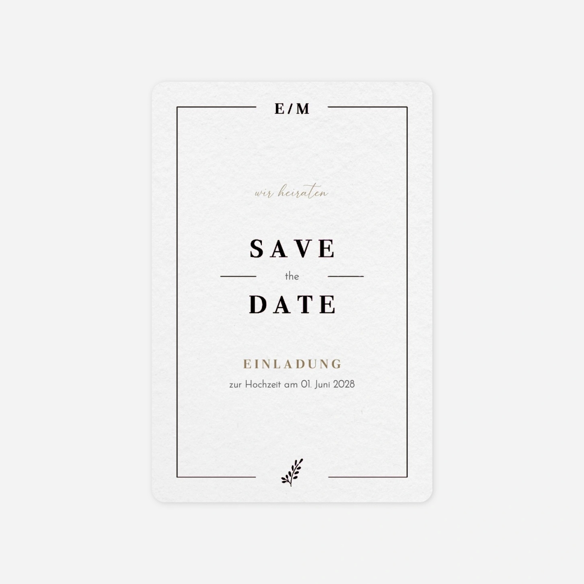 Save-the-Date Karte Schlichte Harmonie